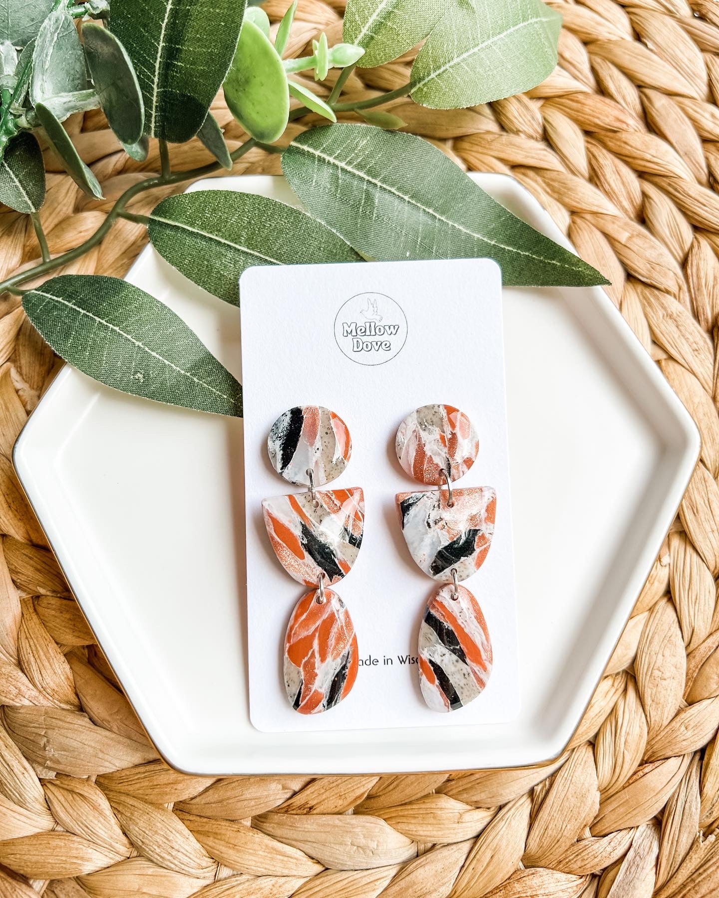 Earth Tone Marbled Earrings