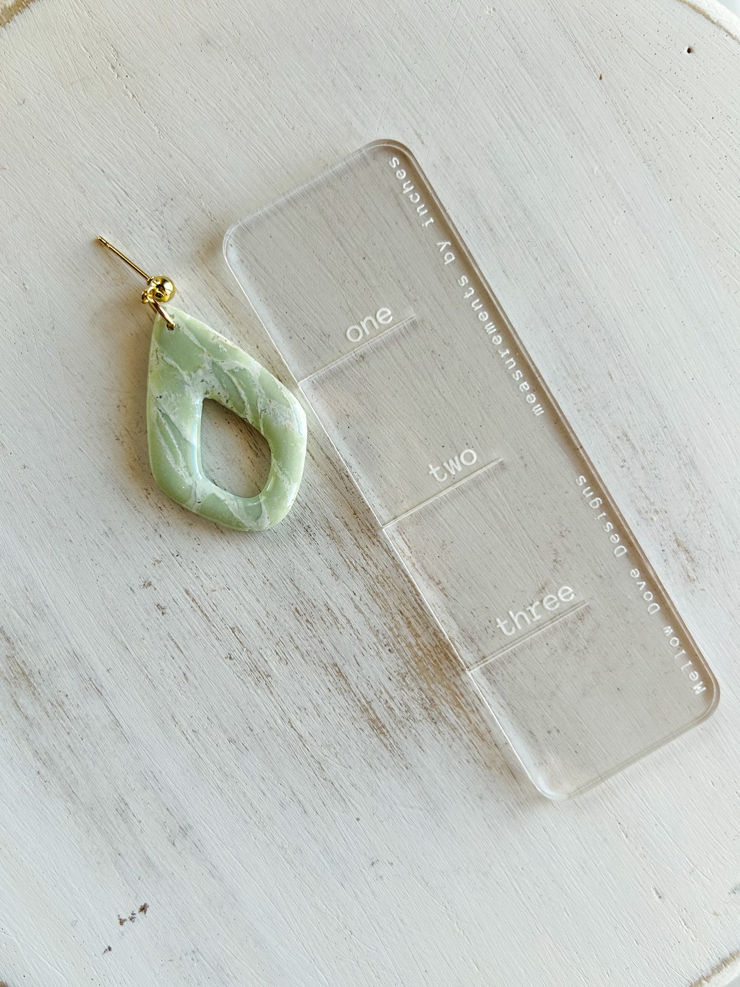 Sage Marble | Diamond Drop Earrings