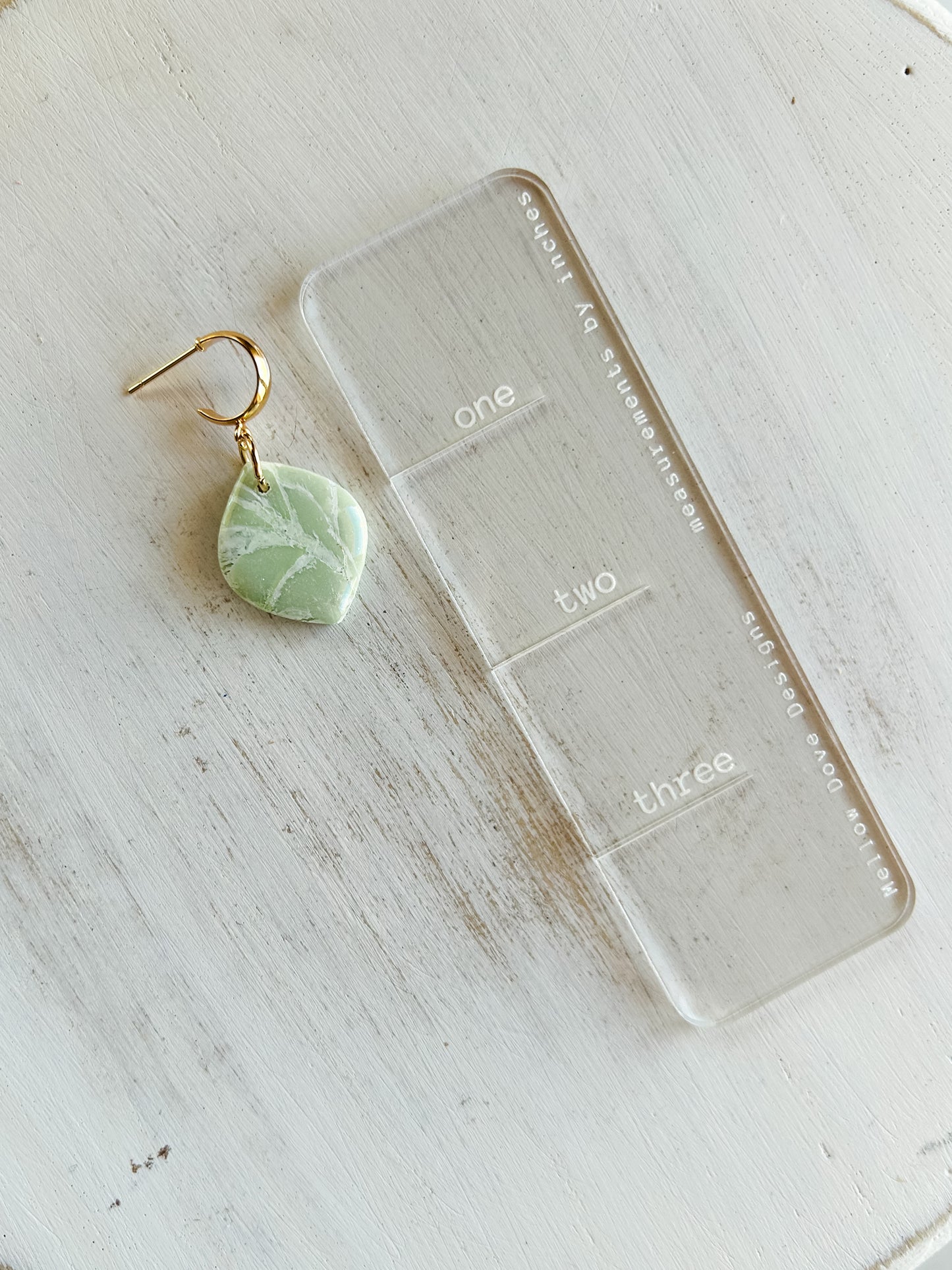 Sage Marble | Gold Hoop Earrings