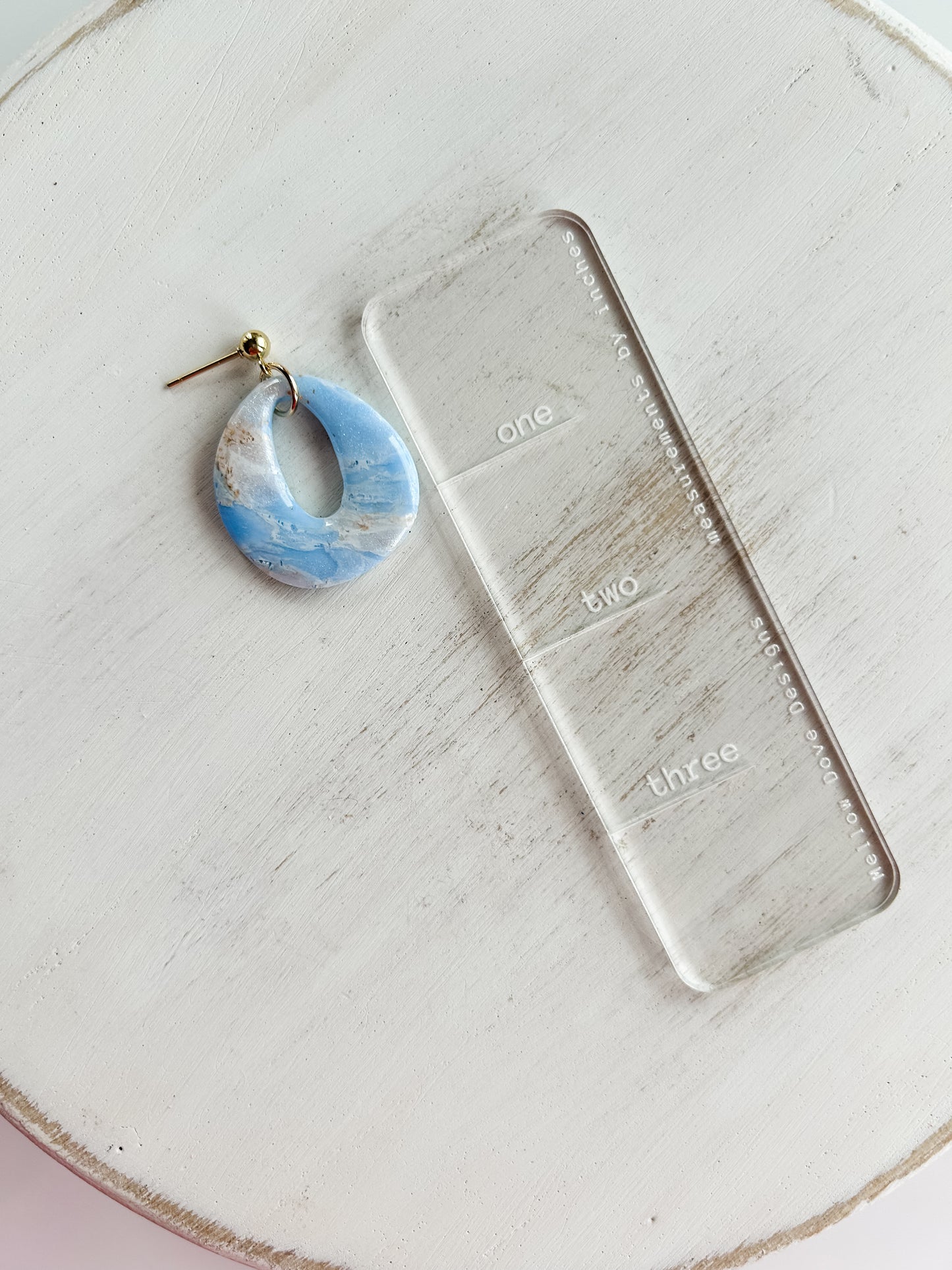 Coastal Cloud Marble | Organic Circle Drop Earrings