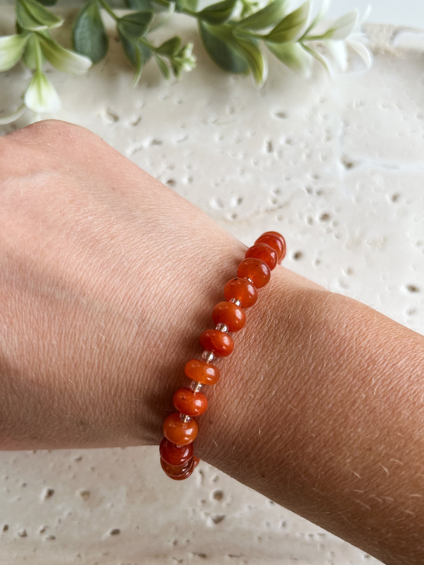 Orange Quartz Gemstone Bracelet