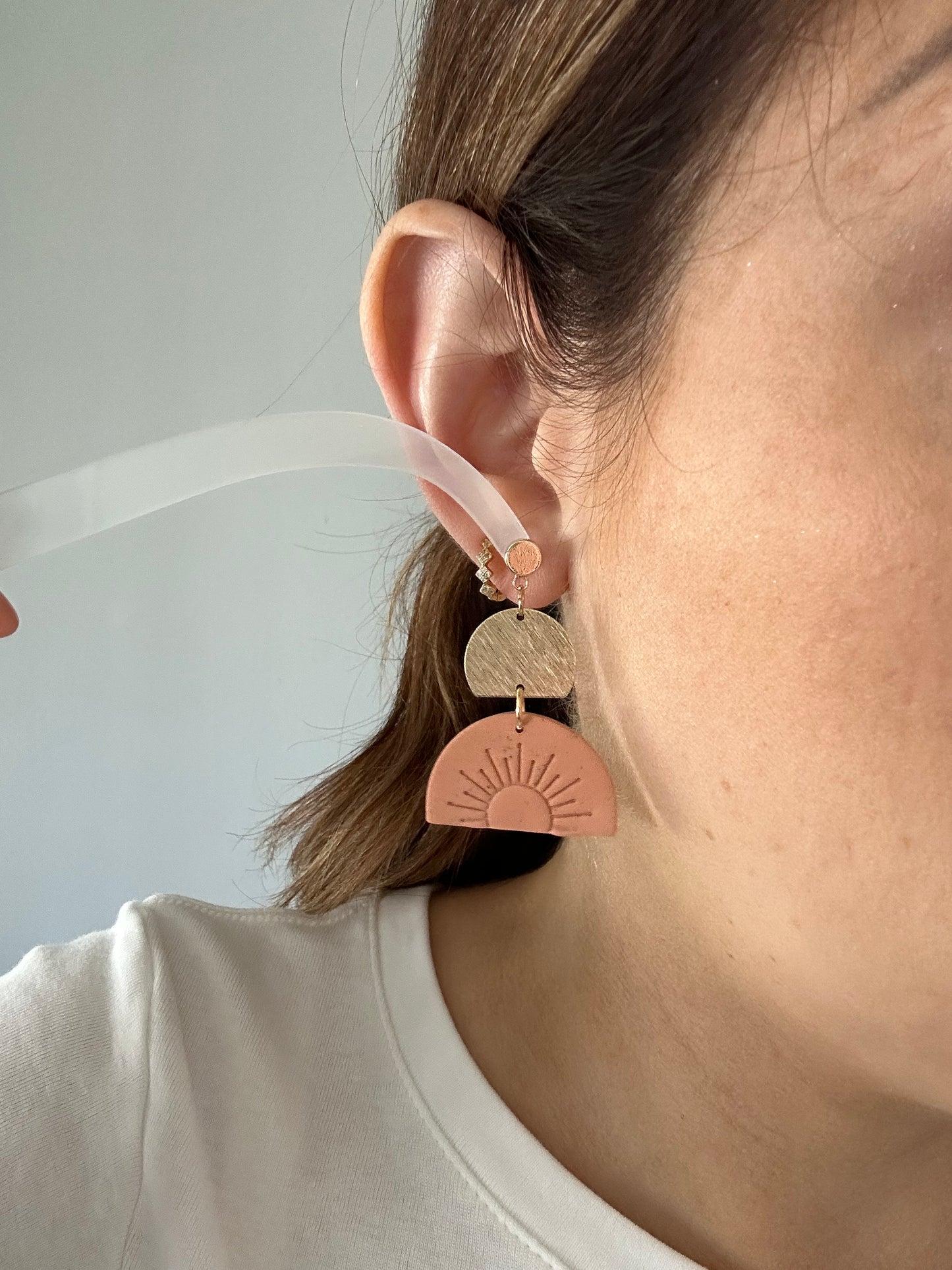 Coral Sunrise Boho Earrings