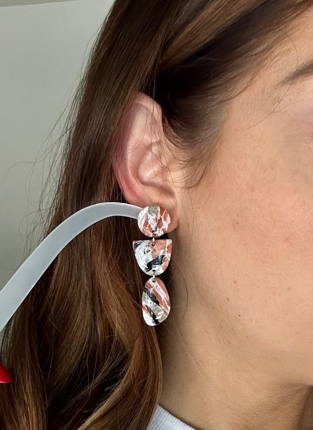 Earth Tone Marbled Earrings