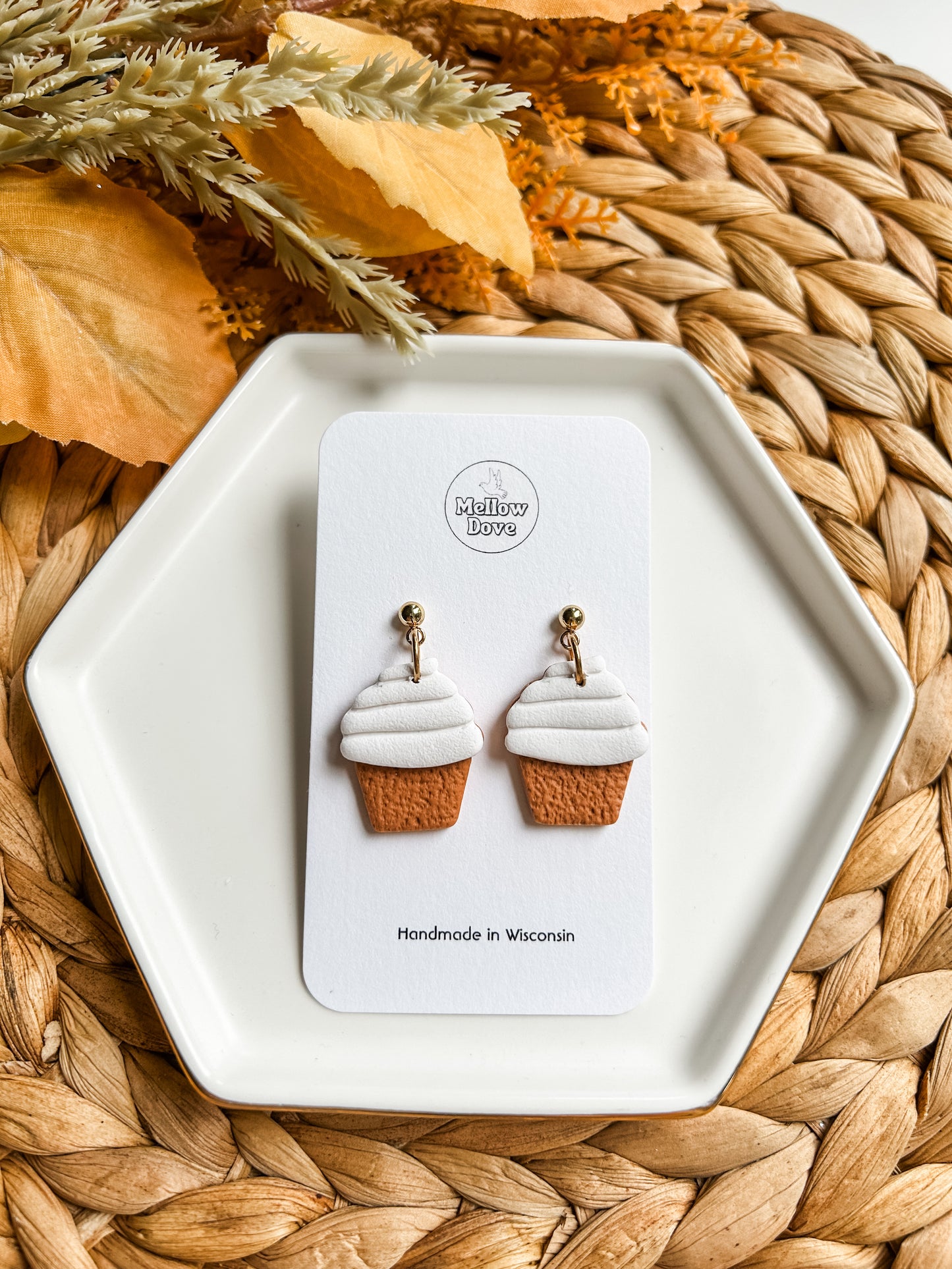 Pumpkin Spice Cupcake Earrings