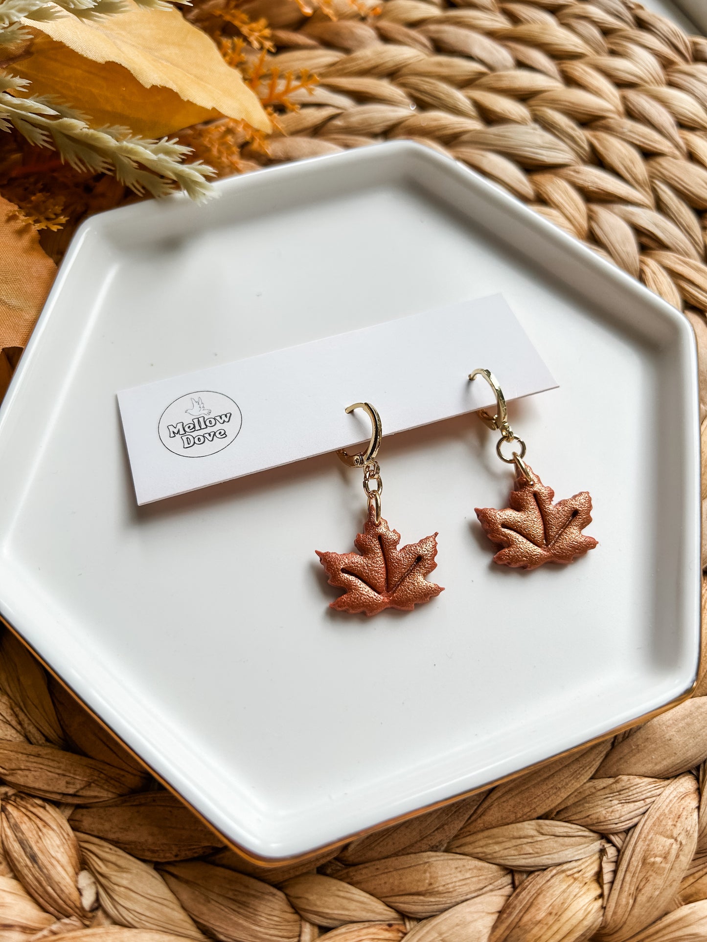 Fall Leaf Hoops