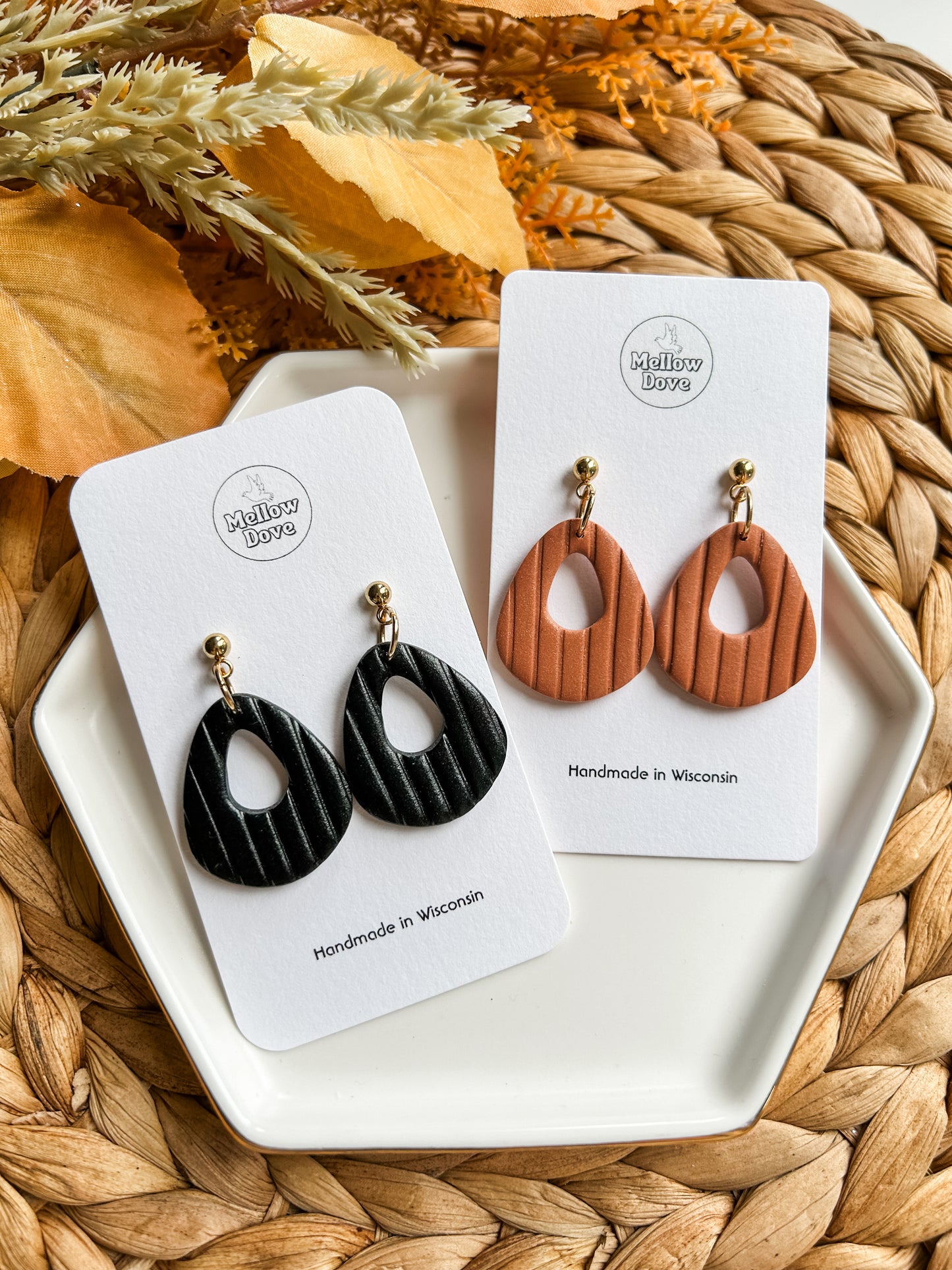 Autumn Day Ribbed Earrings