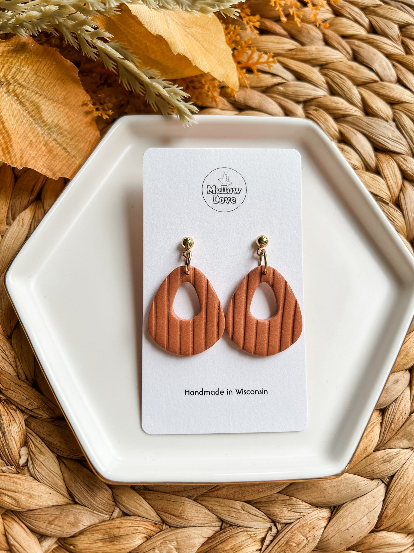 Autumn Day Ribbed Earrings