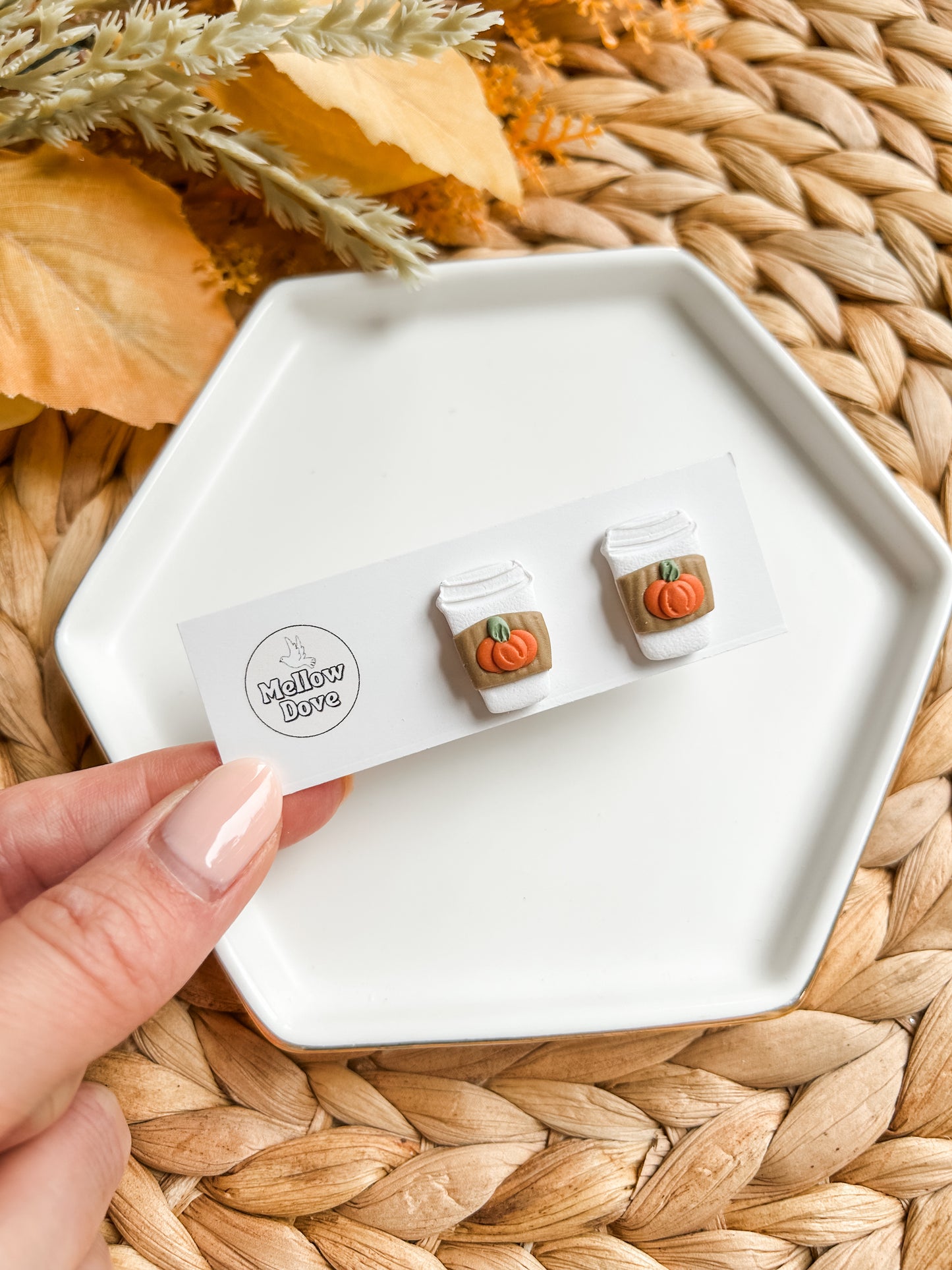Pumpkin Spice Latte Studs