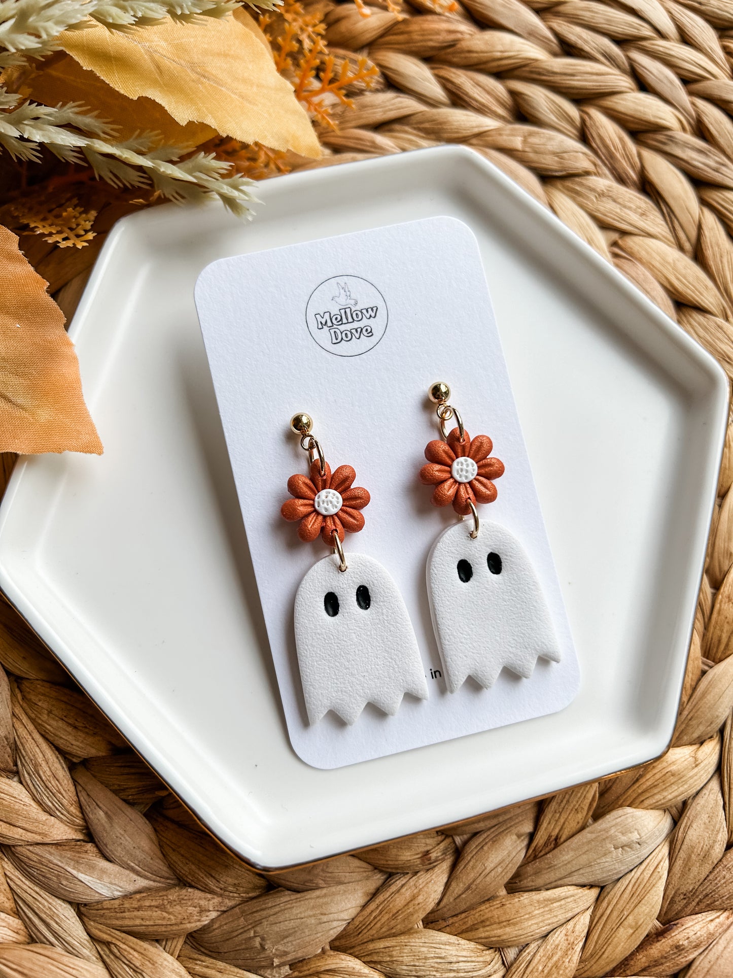 Boho Flower Ghost Earrings