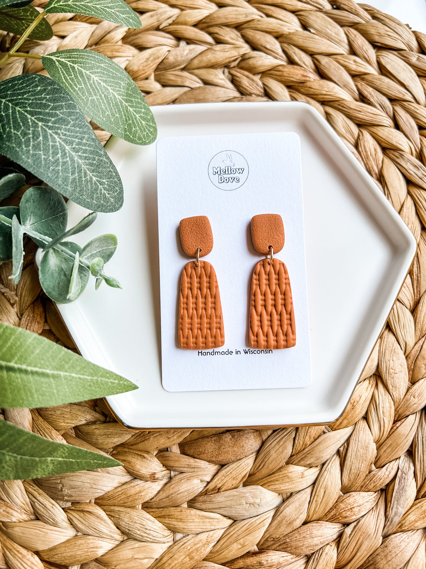 Pumpkin Spice Rattan Earrings