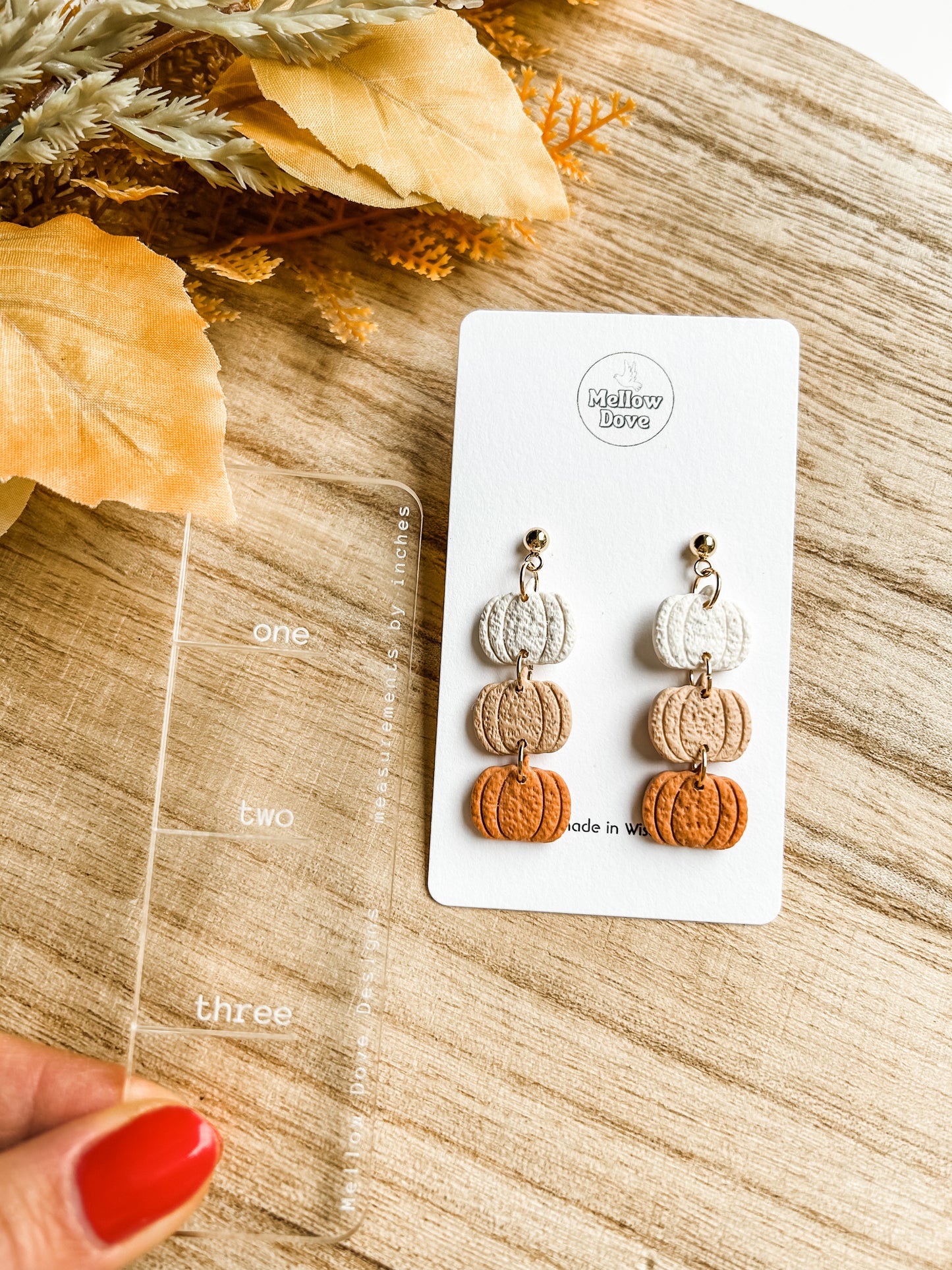 Neutral Pumpkin Trio Earrings