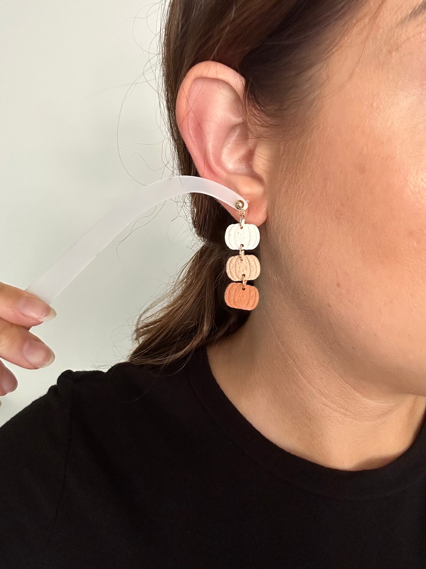 Neutral Pumpkin Trio Earrings