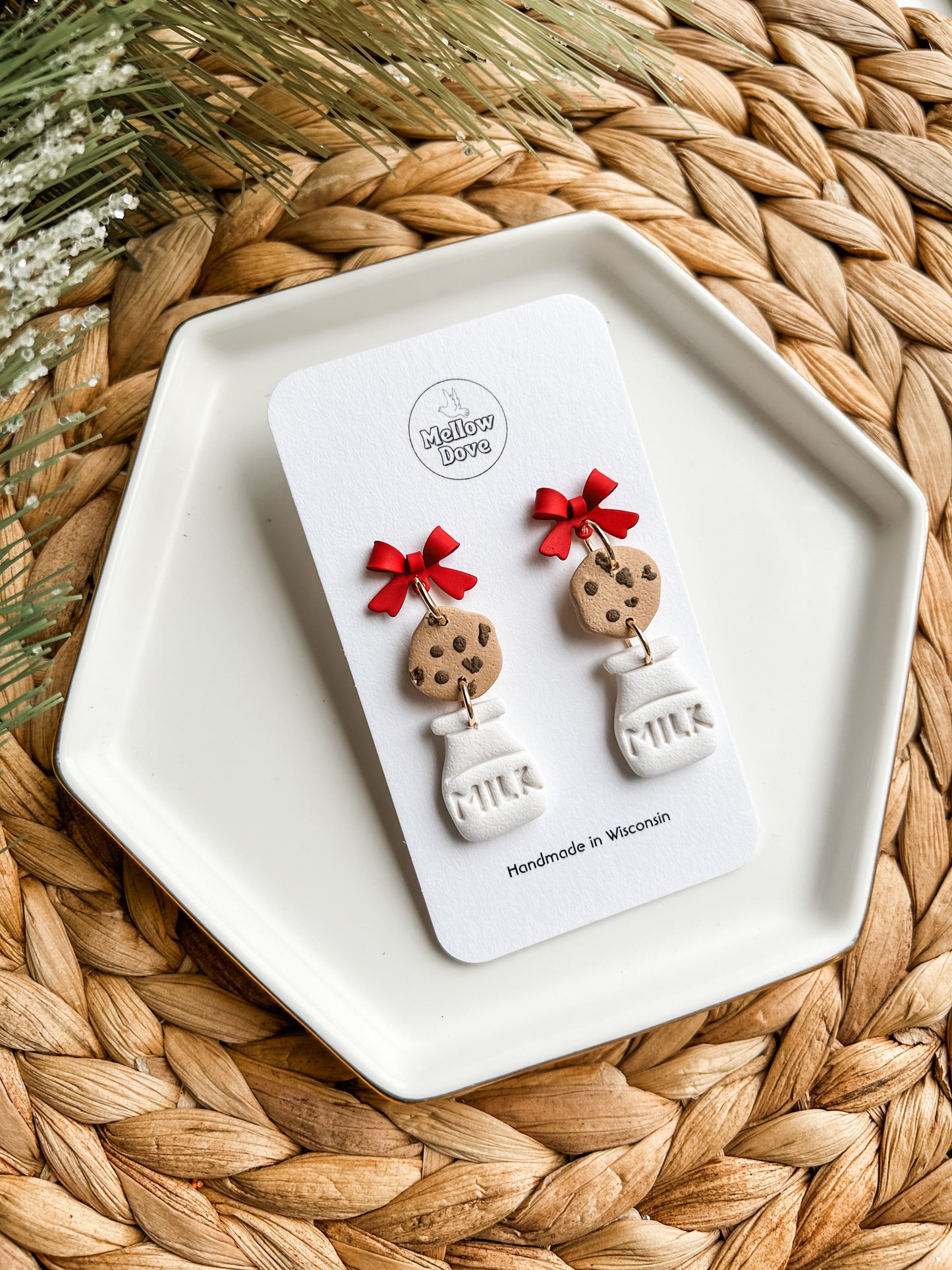Santa's Cookies + Milk Earrings
