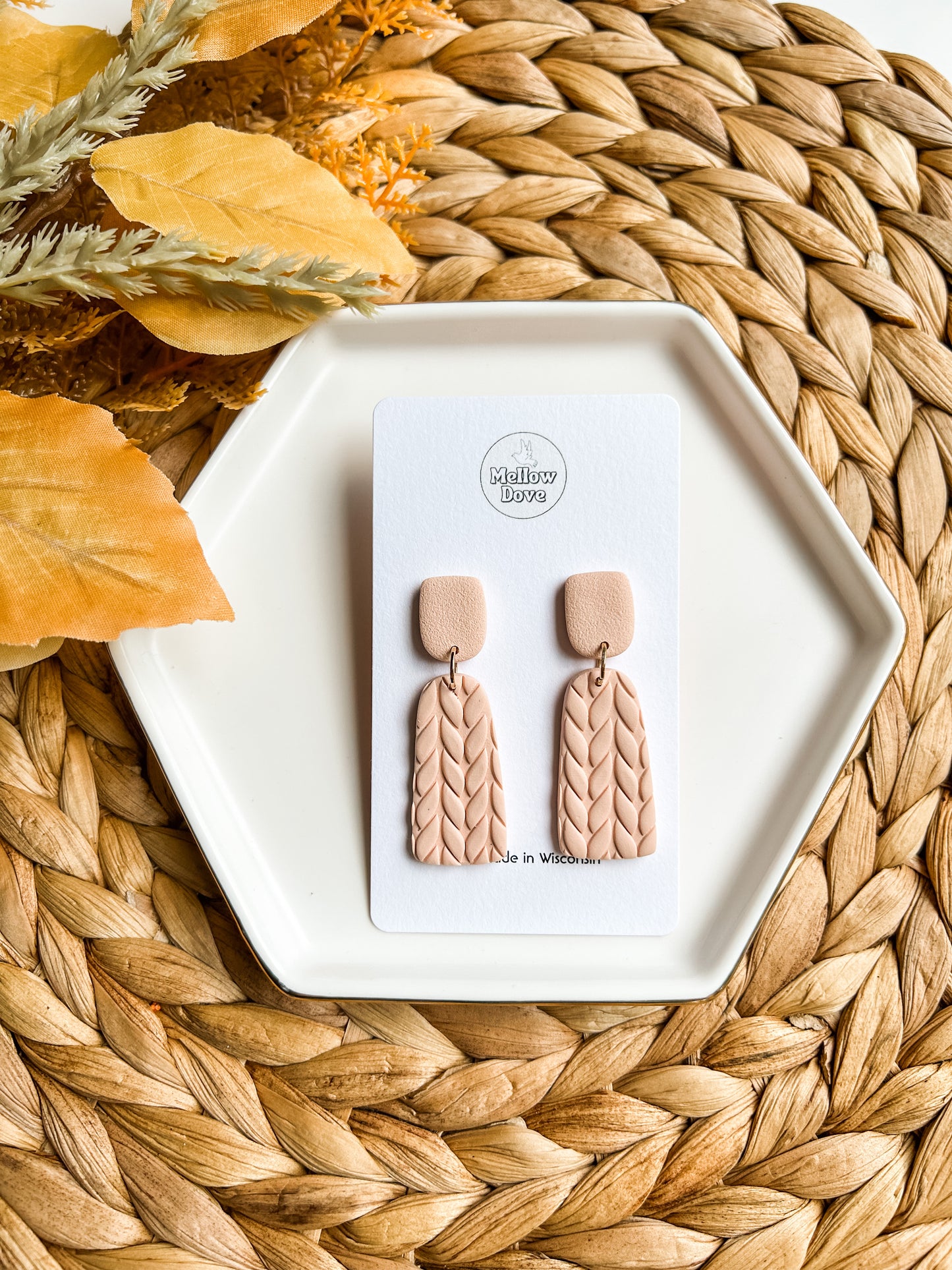 Blush Sweater Knit Earrings