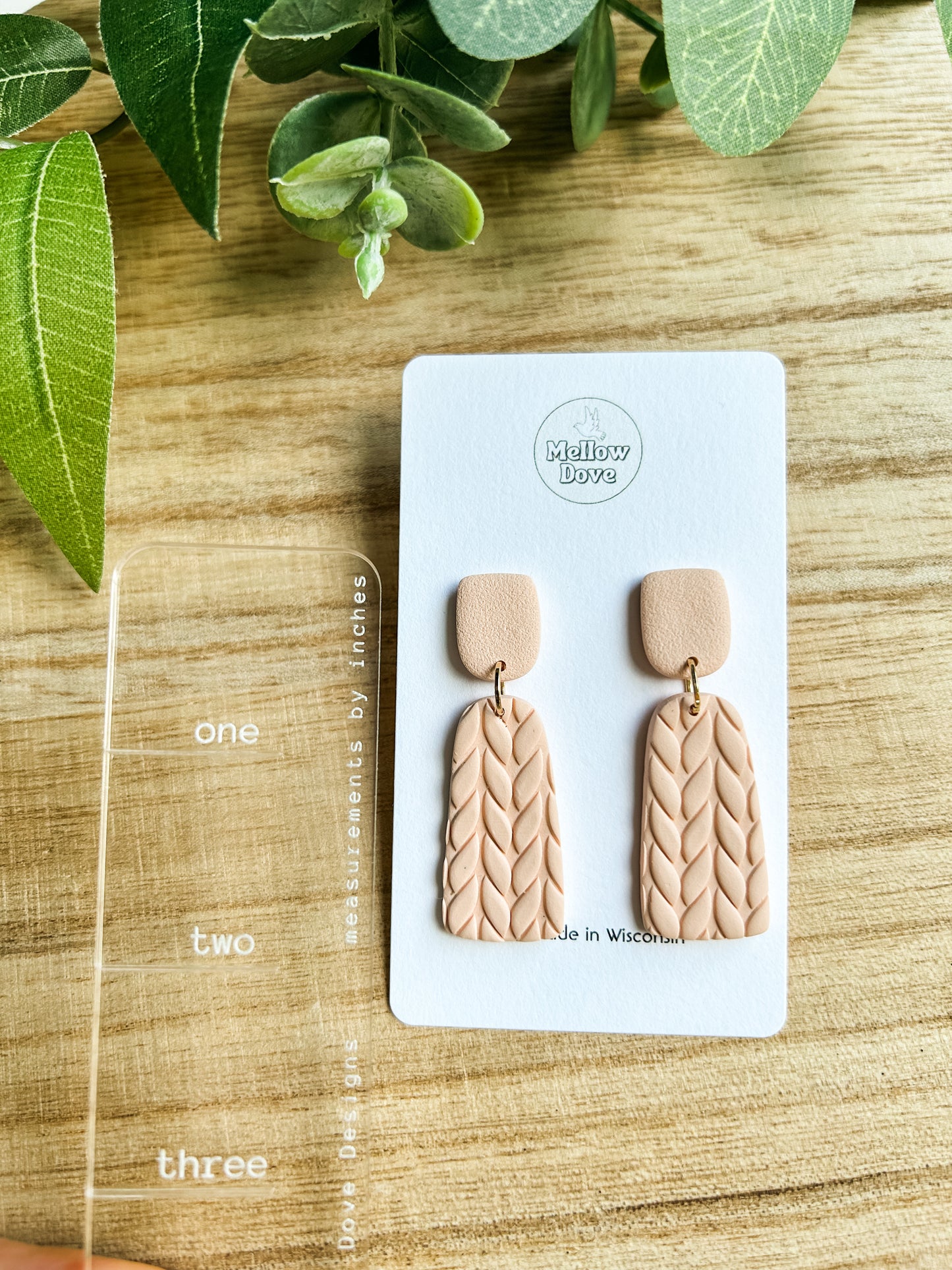 Blush Sweater Knit Earrings