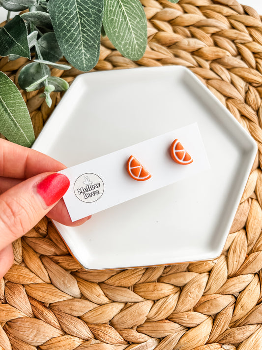Orange Slice Stud Earrings