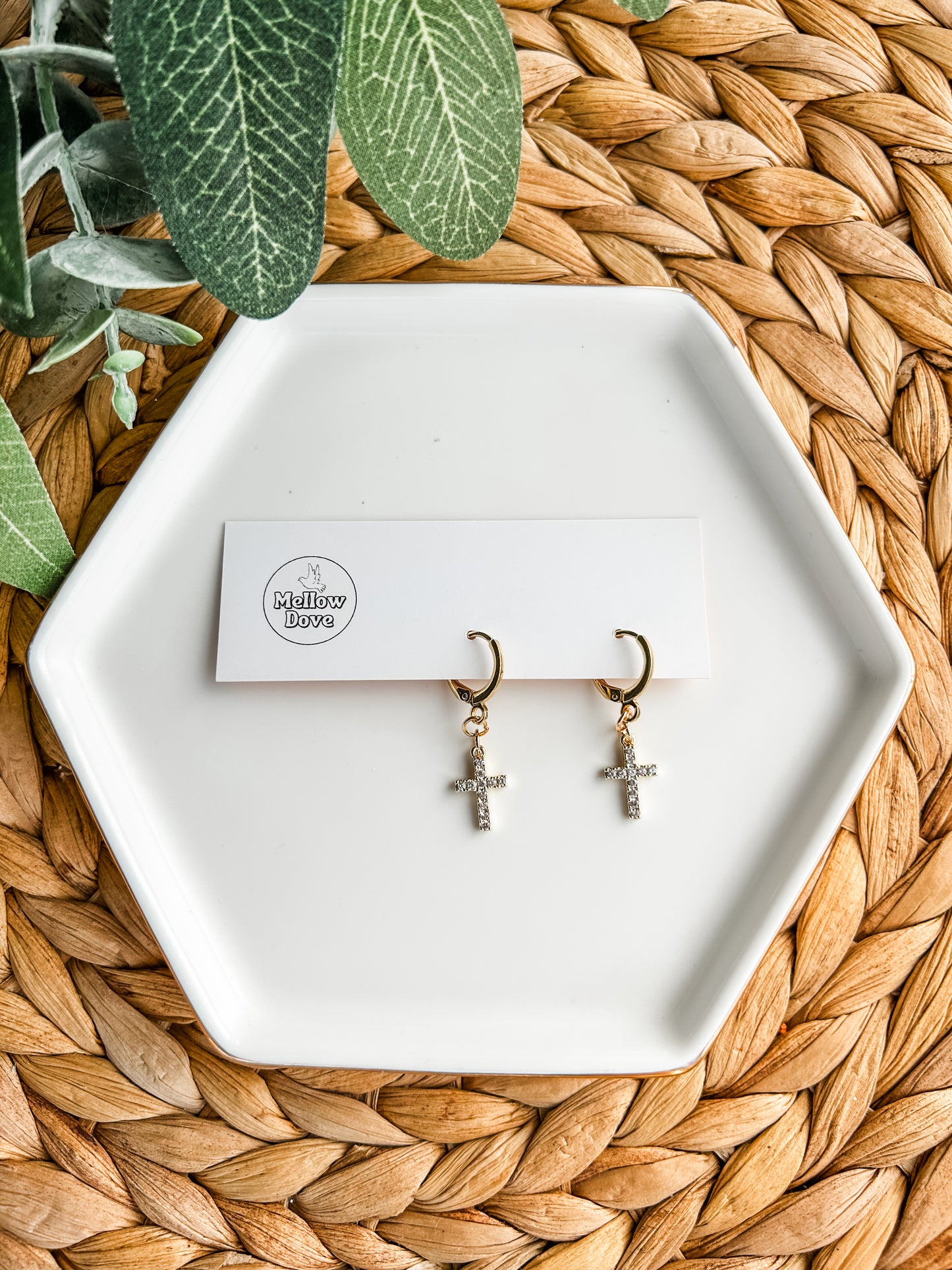 Cross Charm Hoops