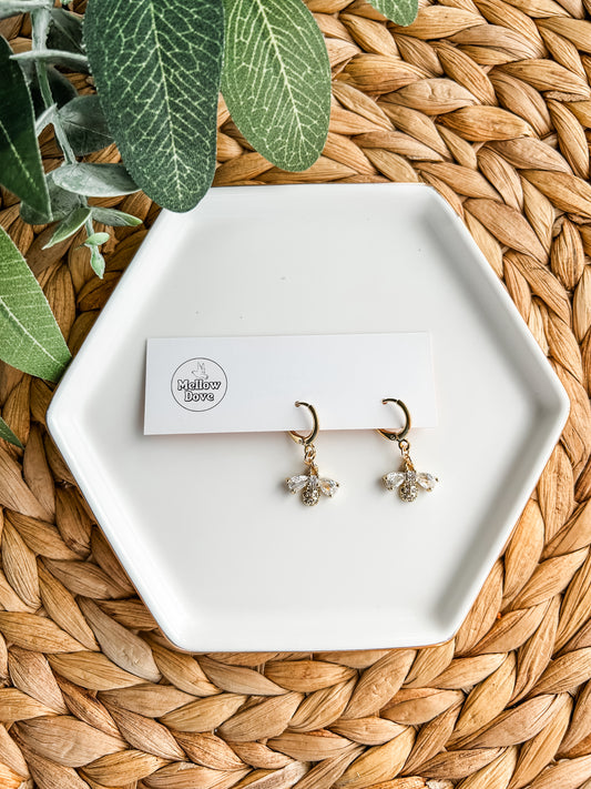 Bumble Bee Charm Hoops