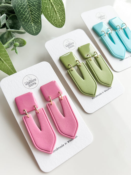 Geometric Square Top Earrings