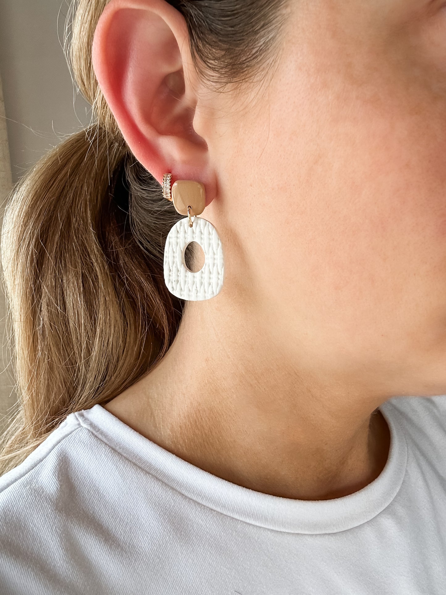 Ivory Rattan Earrings