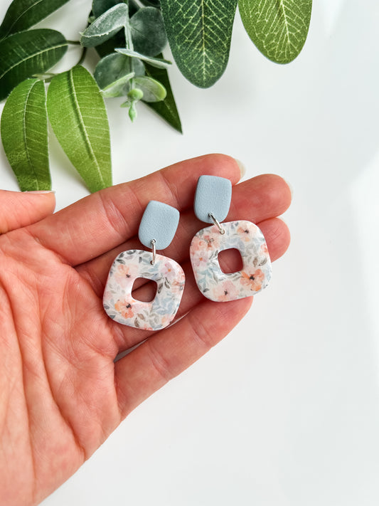 Easter Blue Floral Earrings
