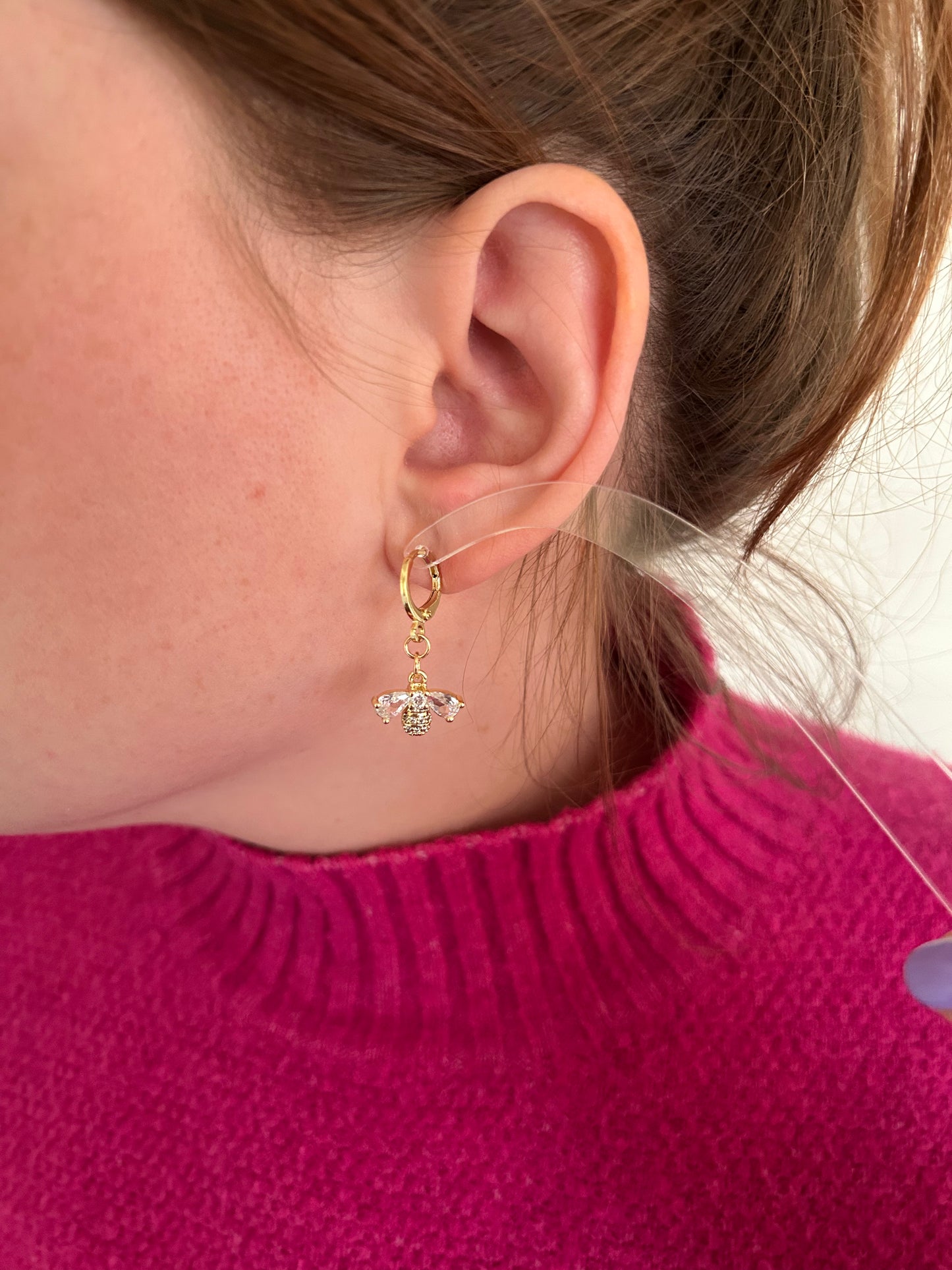 Bumble Bee Charm Hoops