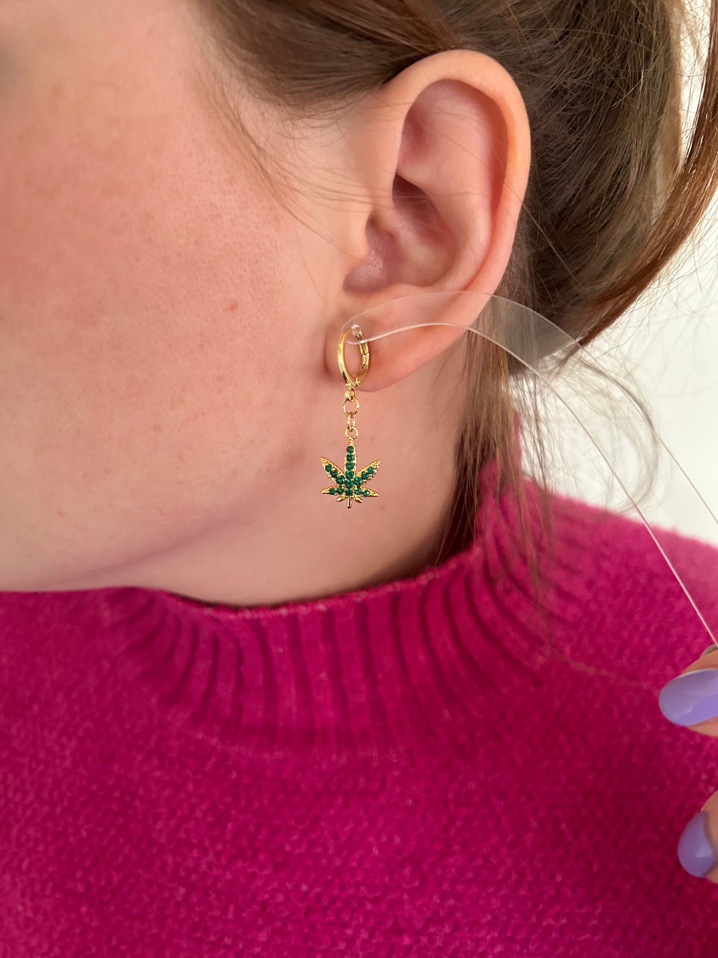 Mary Jane Charm Hoops