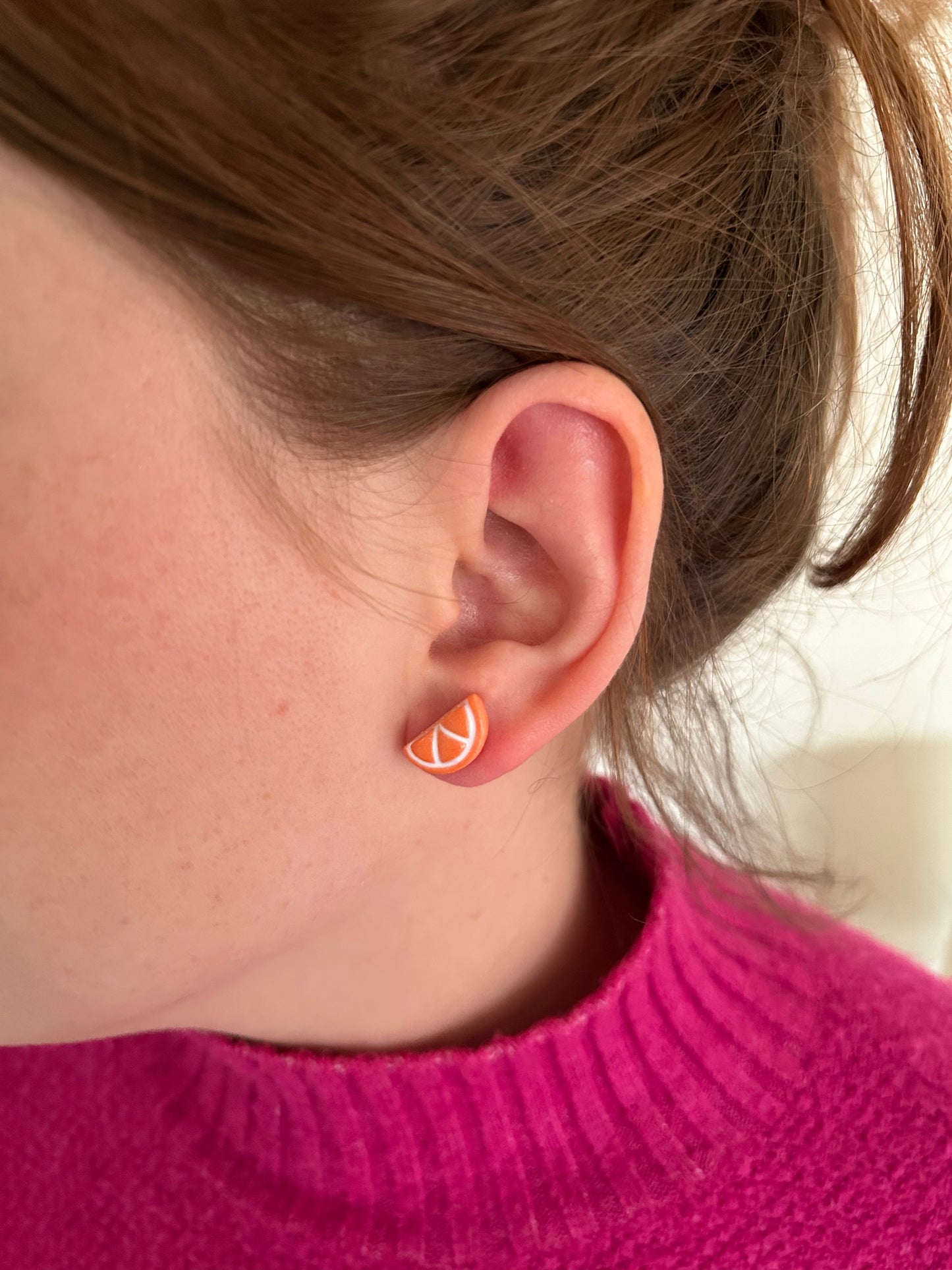 Orange Slice Stud Earrings