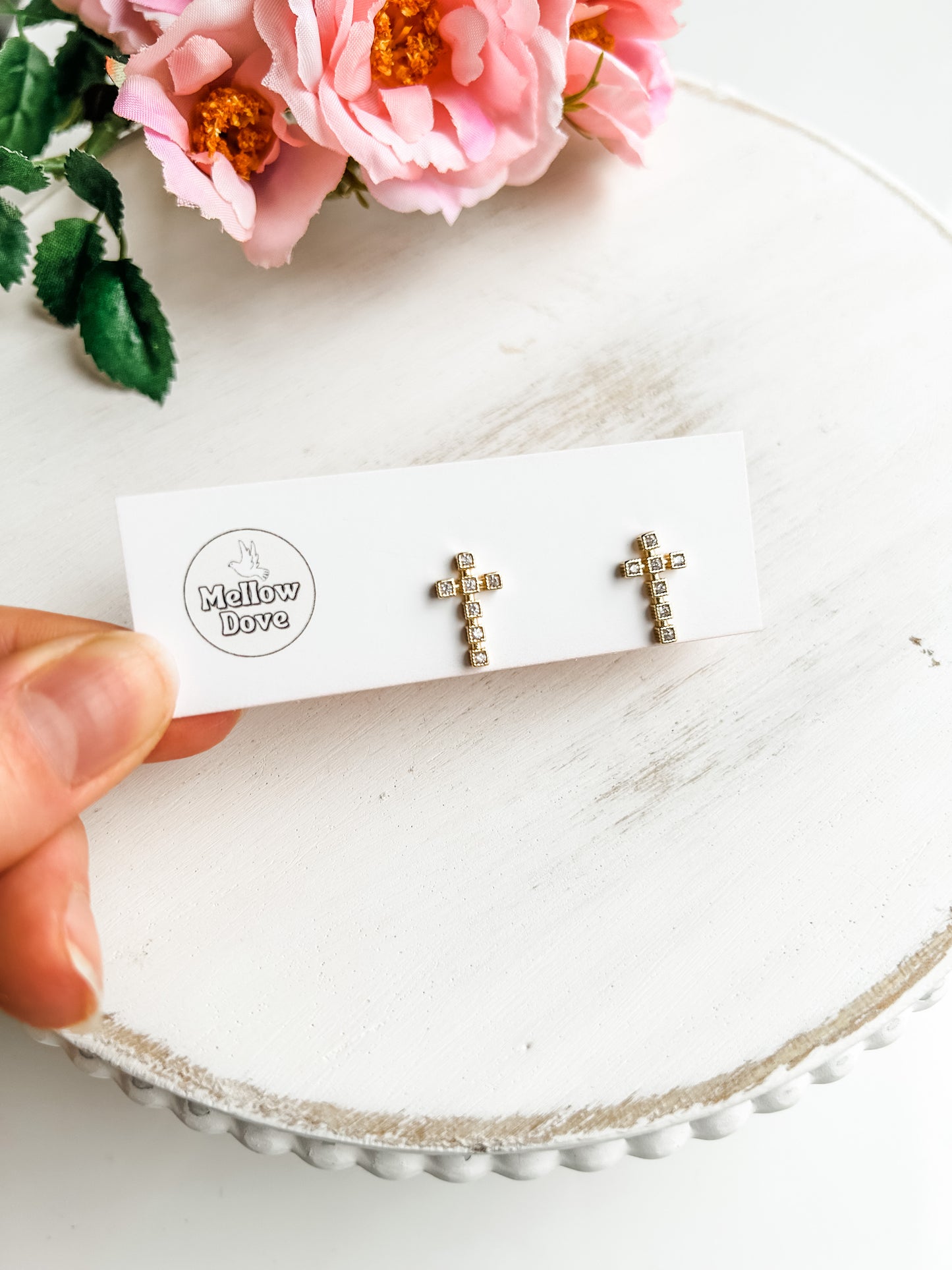 Gold-Filled Cross Studs