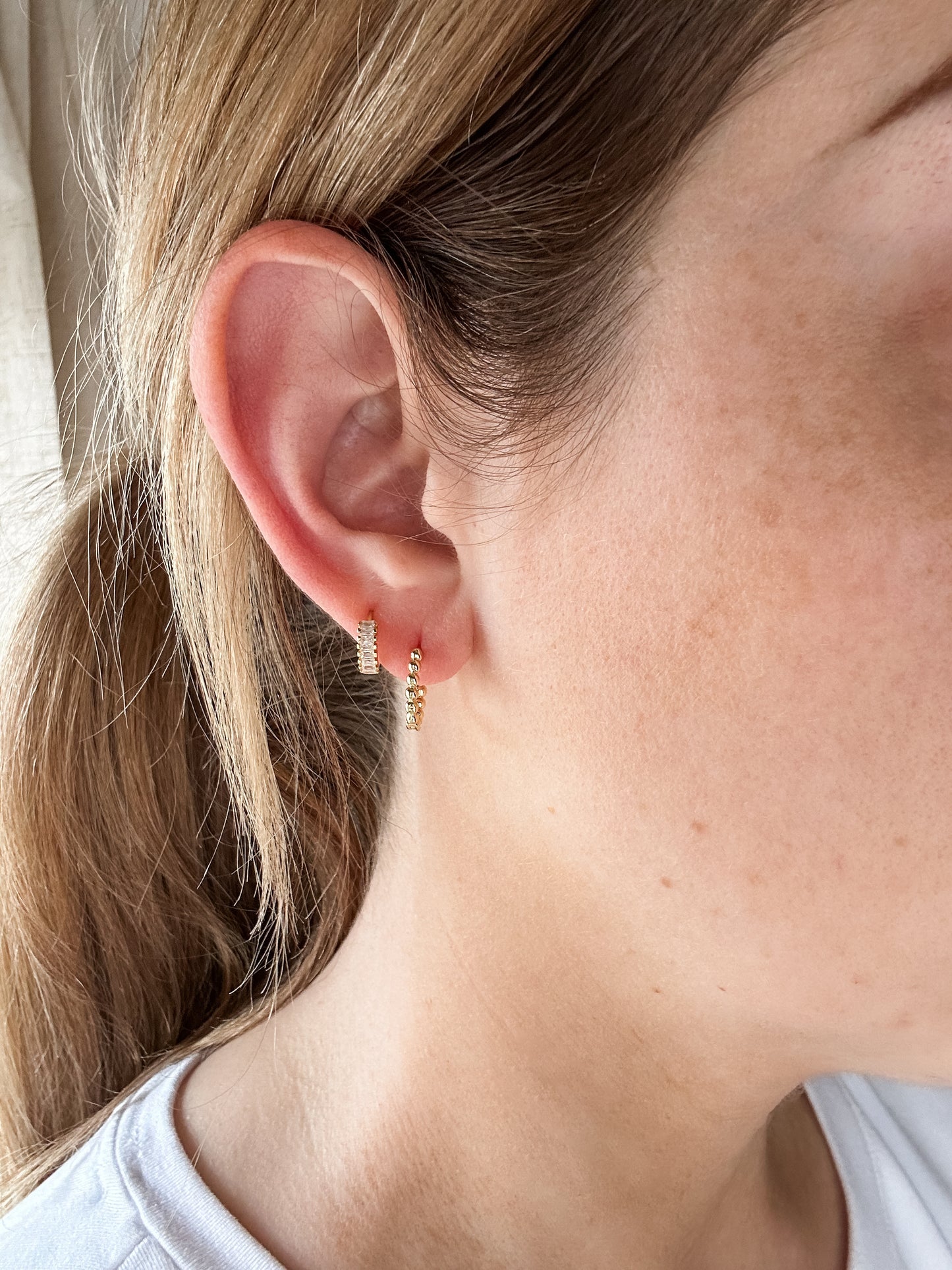 Beaded Bubble Hoop | 14K Gold-Filled