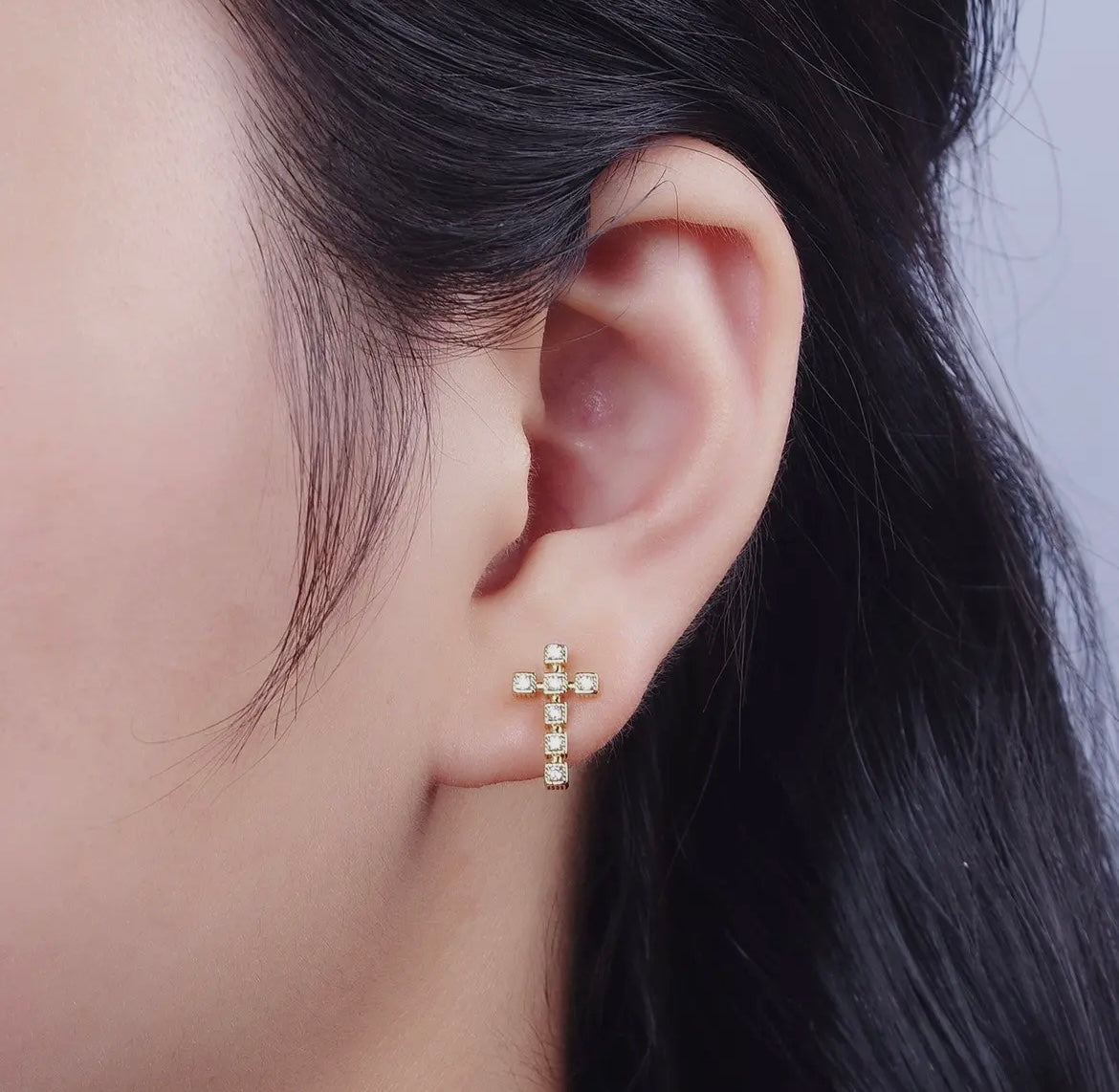 Gold-Filled Cross Studs