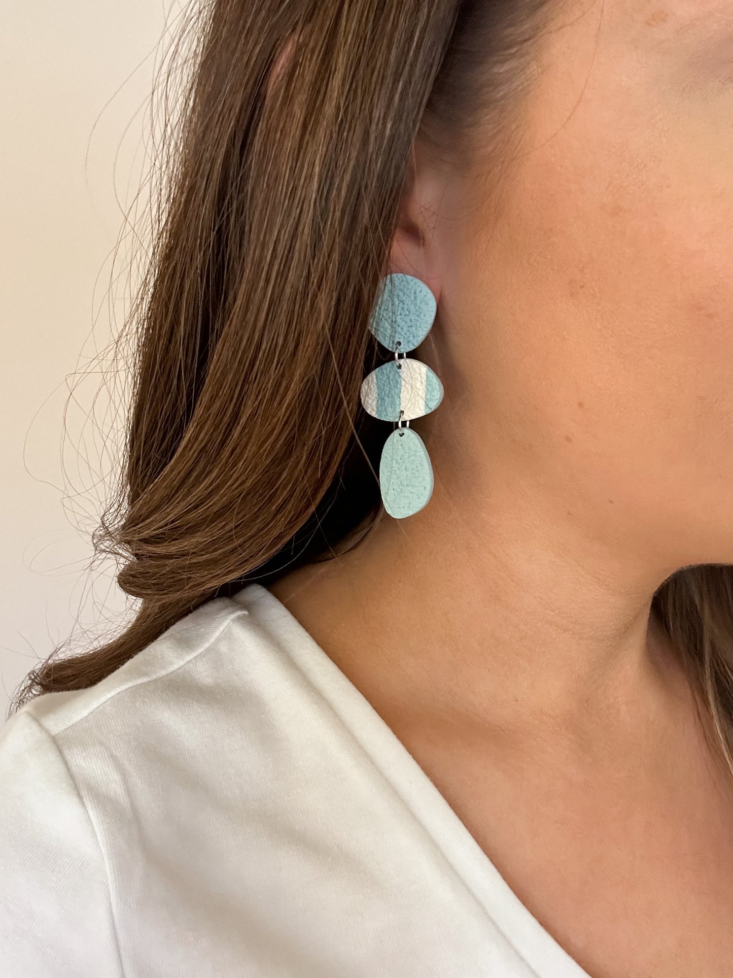 Turquoise Cabana Stripe Earrings