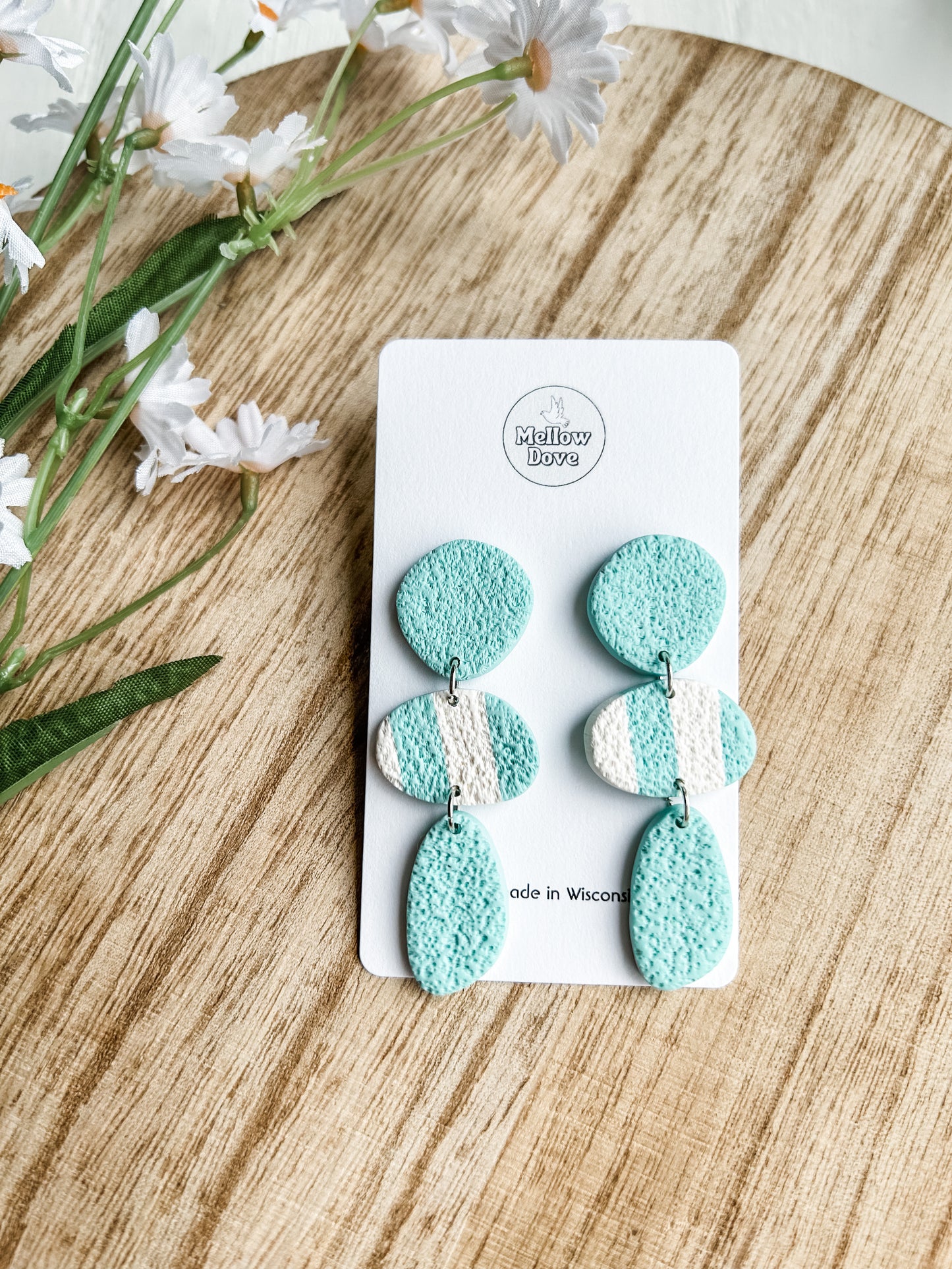 Turquoise Cabana Stripe Earrings