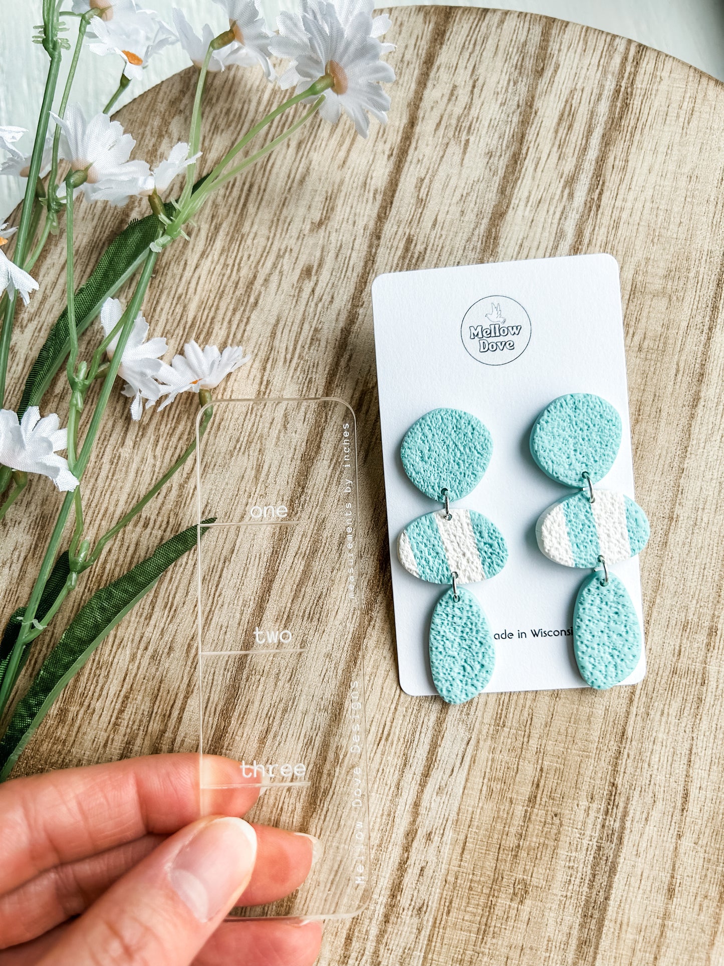 Turquoise Cabana Stripe Earrings