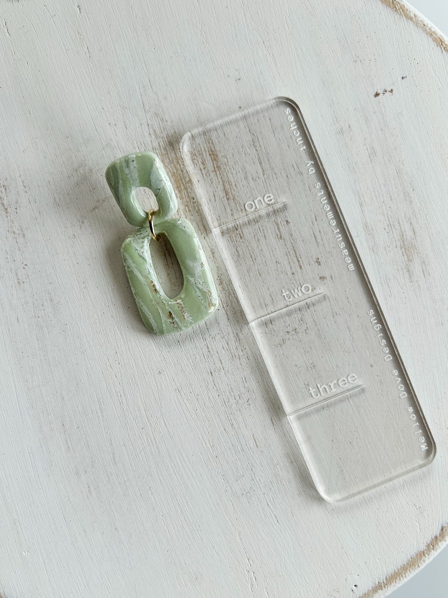 Sage Marble | Organic Square Drop Dangles