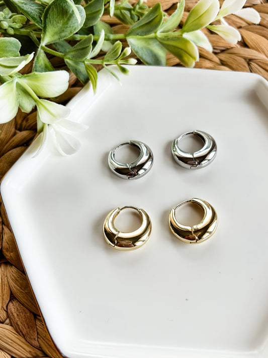 Minimalist Dome Hoops | 14K Gold-Filled
