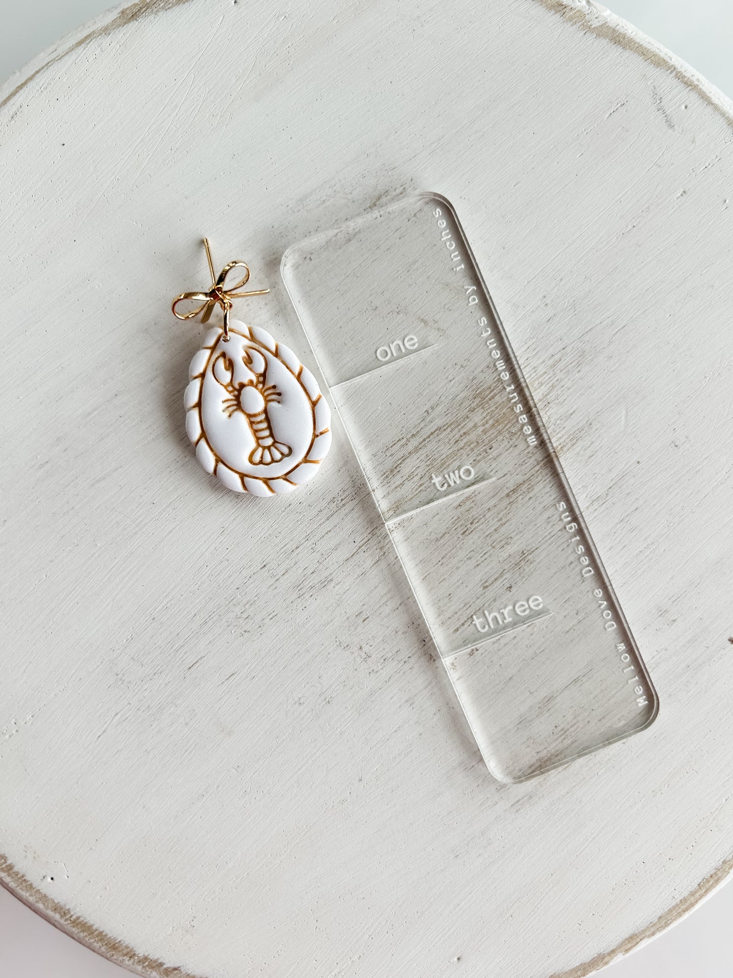 Lobster + Gold Bow Dangles