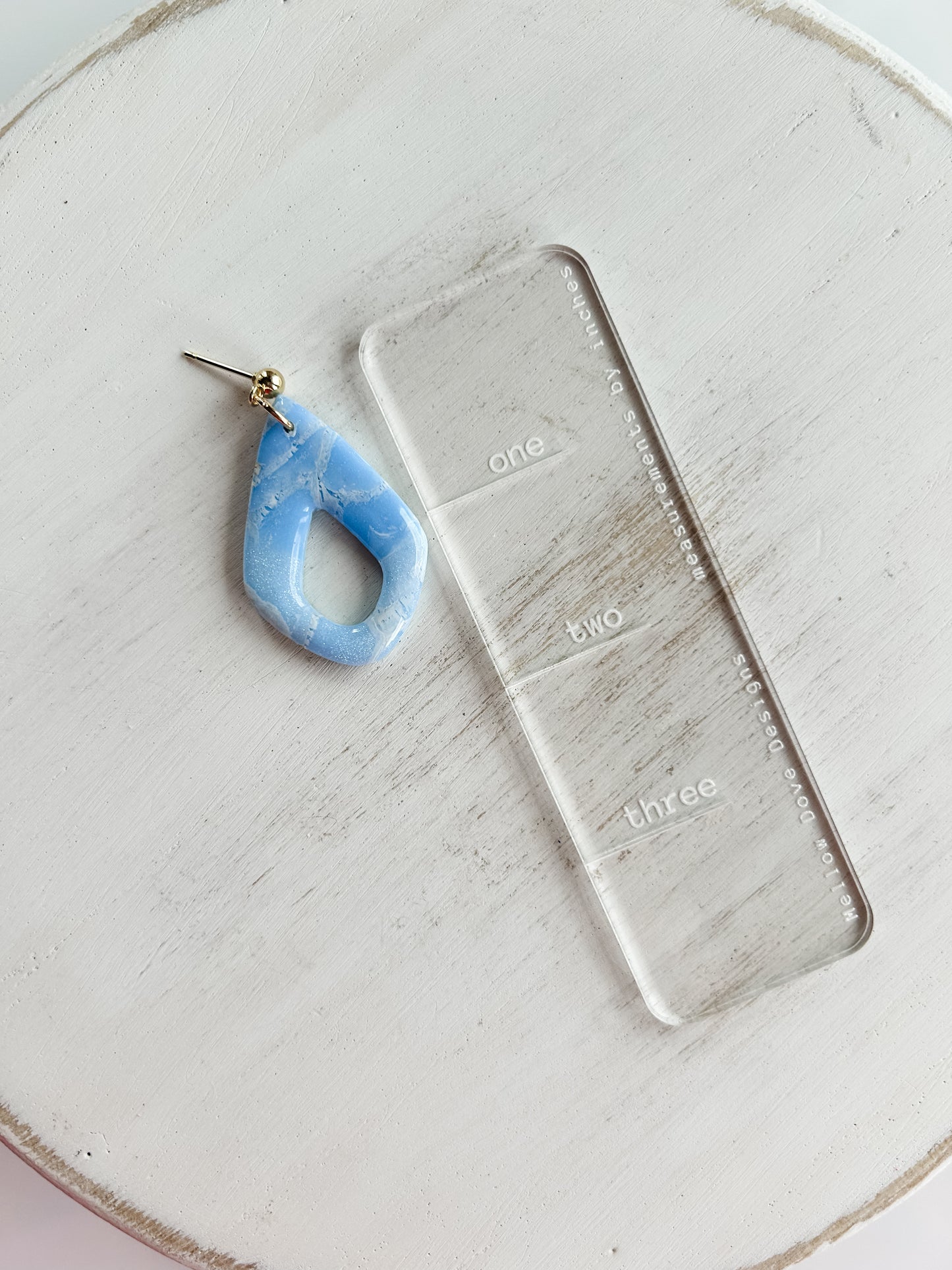 Coastal Cloud Marble | Diamond Drop Earrings