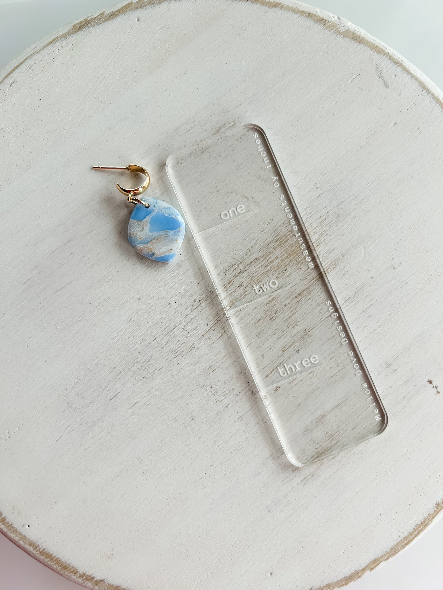 Coastal Cloud Marble | Gold Hoop Earrings