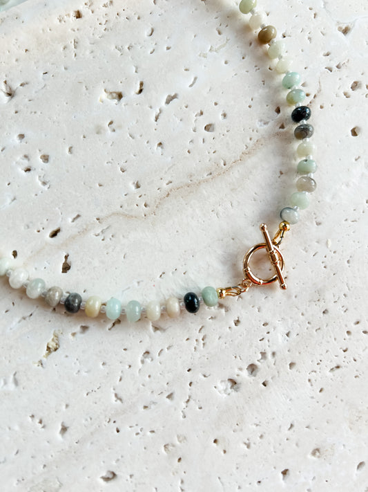 Black Gold Amazonite Gemstone Necklace