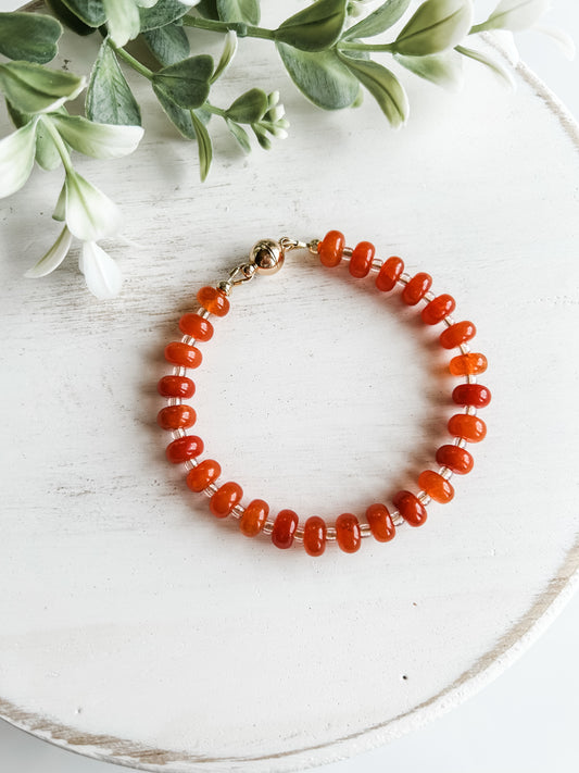 Orange Quartz Gemstone Bracelet