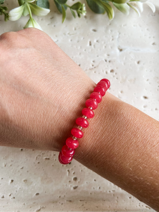 Cherry Quartz Gemstone Bracelet