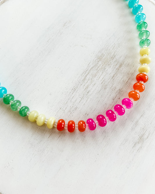 Gemstone Toggle Necklace | Rainbow