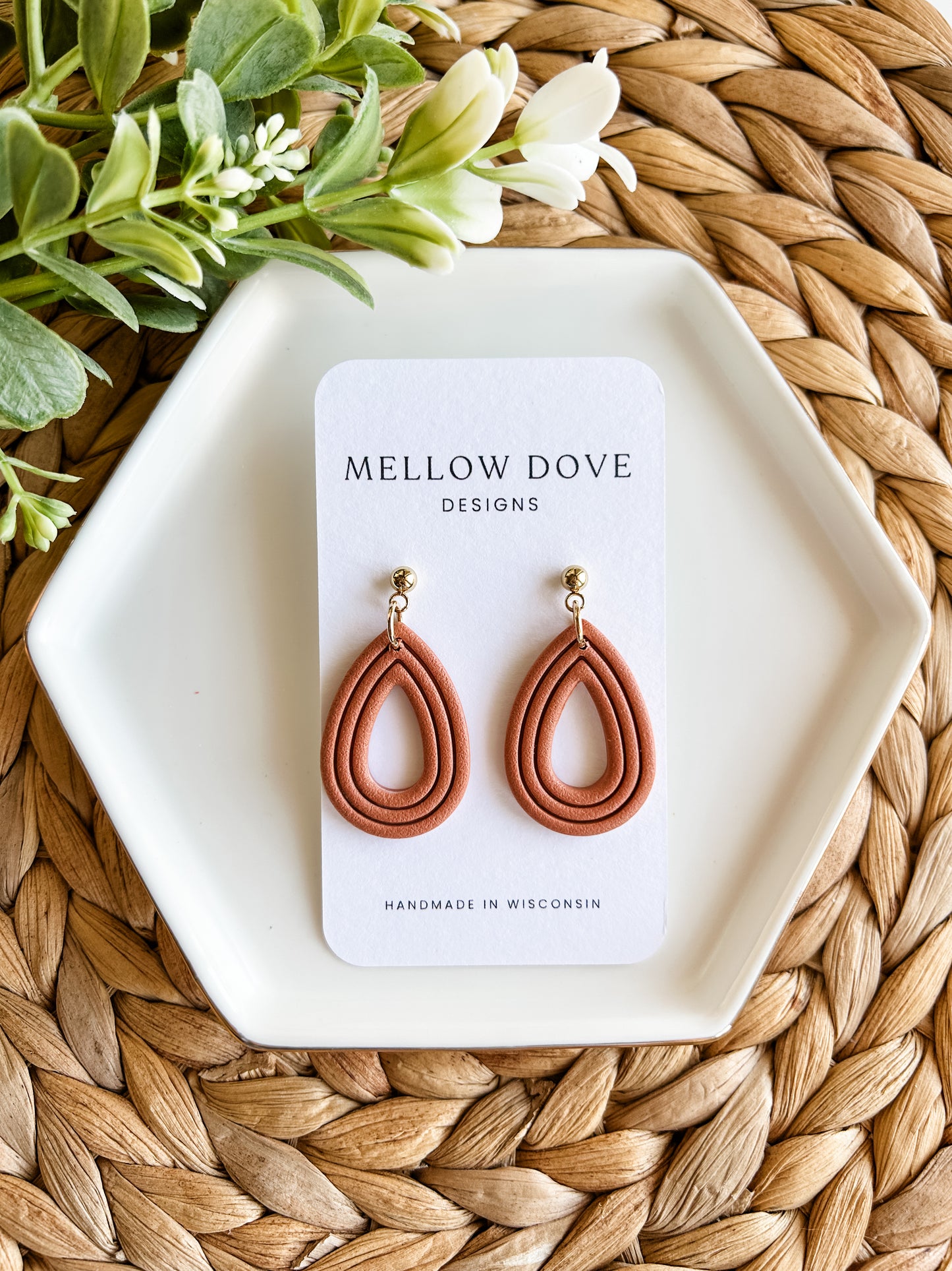 Classic Teardrop Dangles | Terracotta