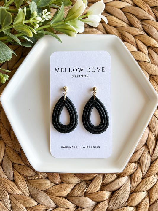 Classic Teardrop Dangles | Black