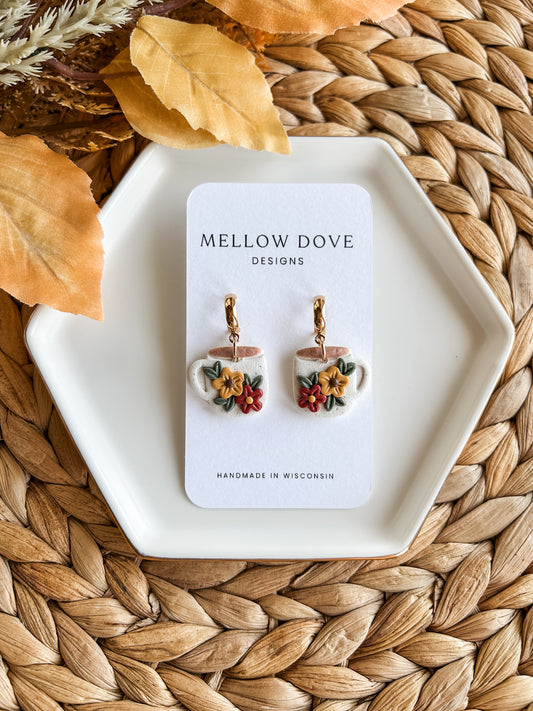 Floral Coffee Mug Hoops