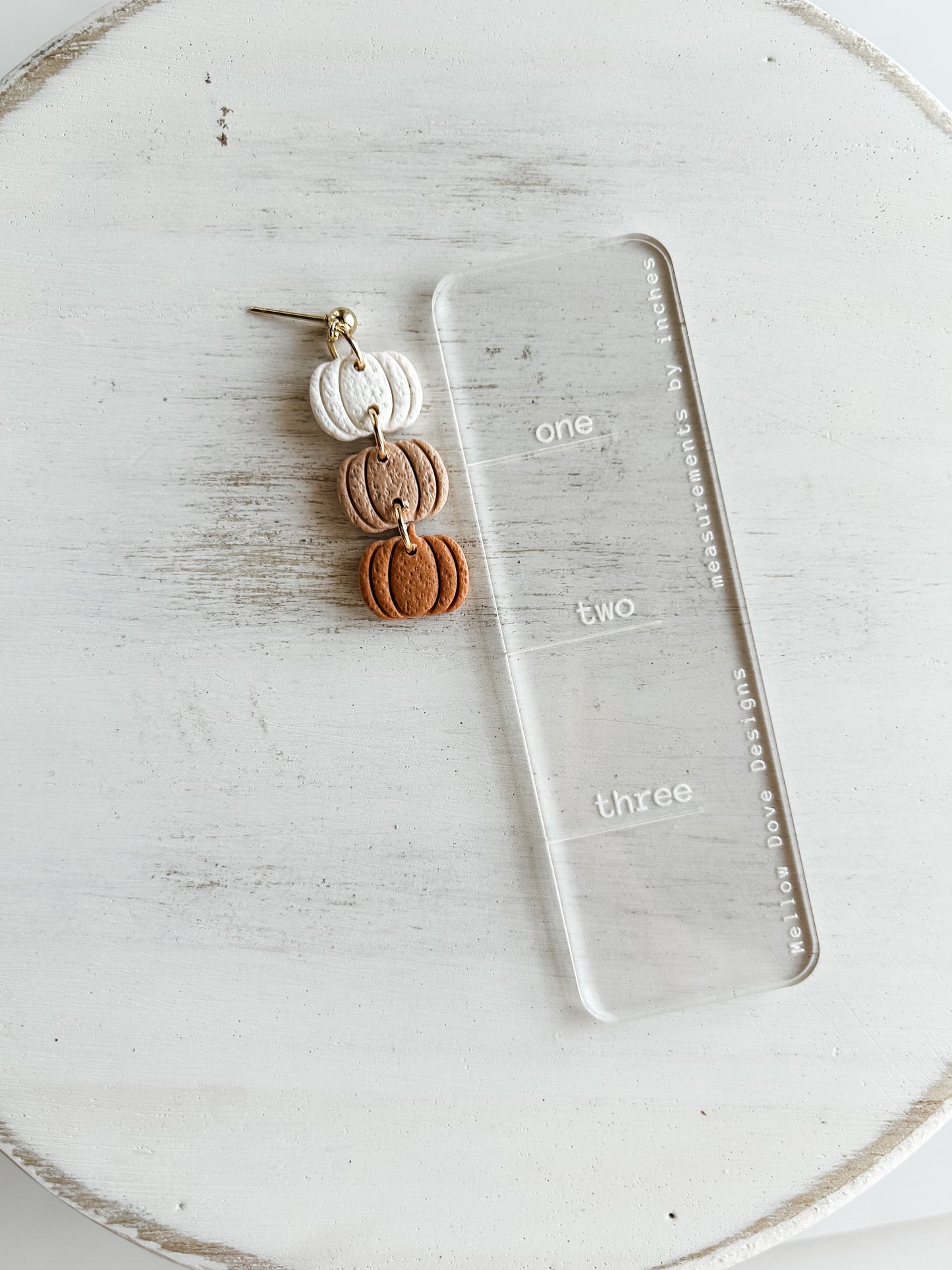 Neutral Pumpkin Trio Earrings