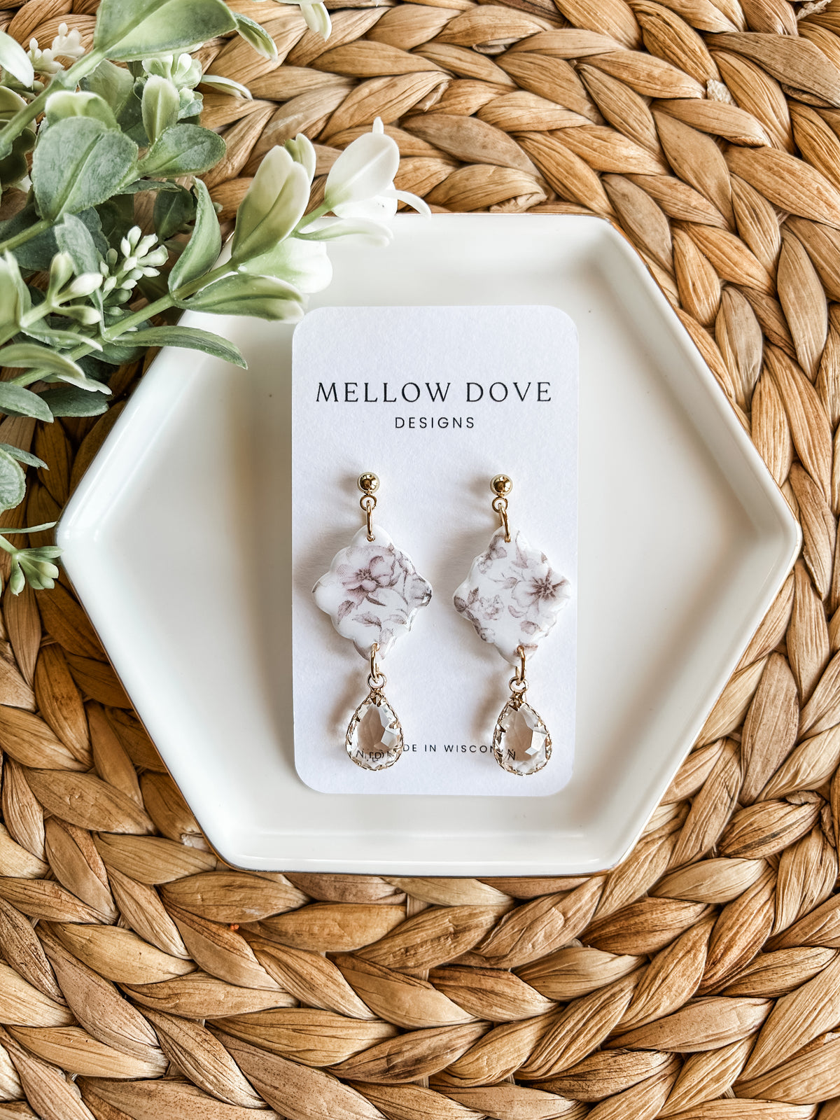 Neutral Chinoserie Statement Earring