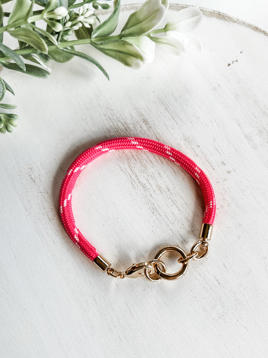 Charm Bracelet Base- Hot Pink Paracord