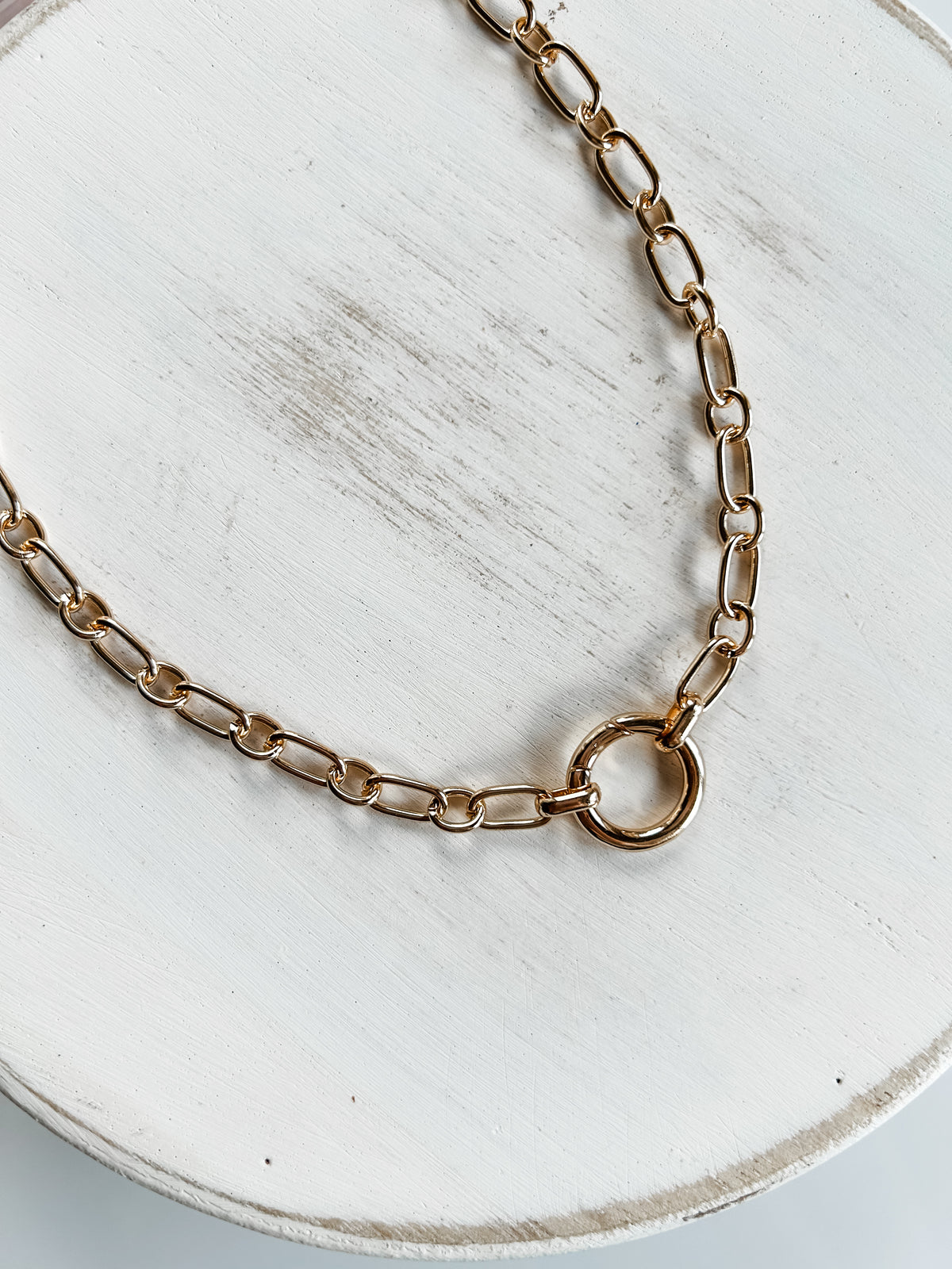 Charm Necklace Base | Gold Chainlink